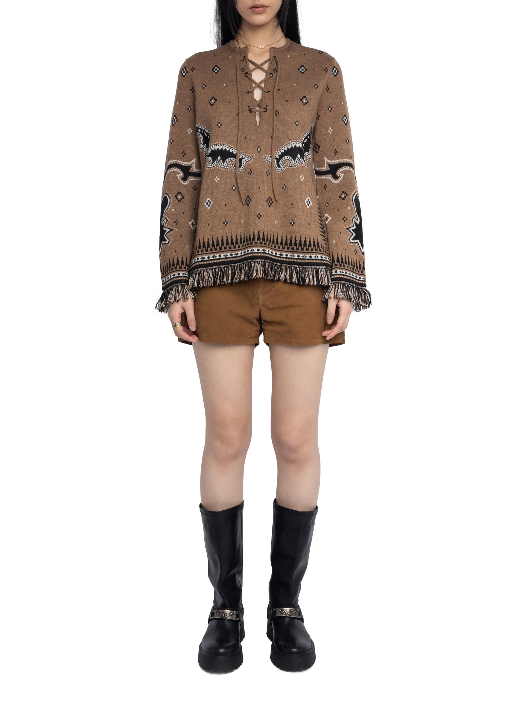 Zadig & Voltaire Leon Merino Wool Fringe-Trim Sweater | Saks Fifth