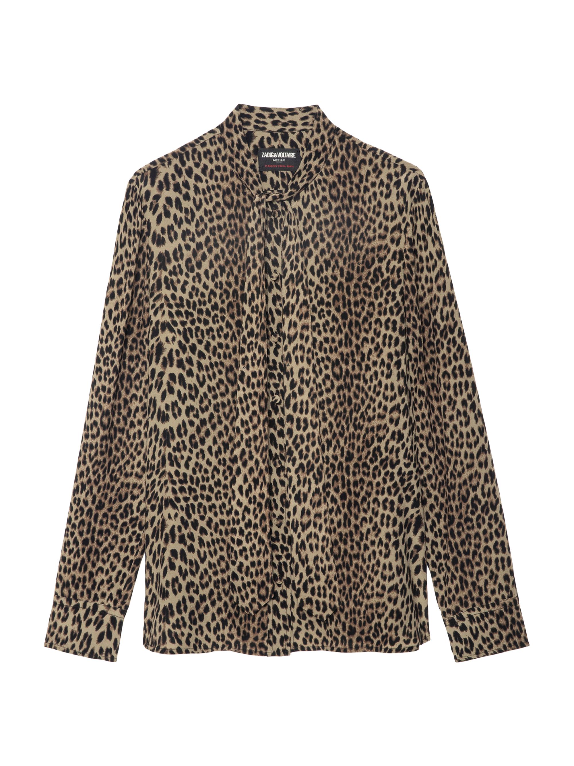 Zadig & Voltaire Women's Tulba Leopard-Print Tieneck Shirt - Leaves
