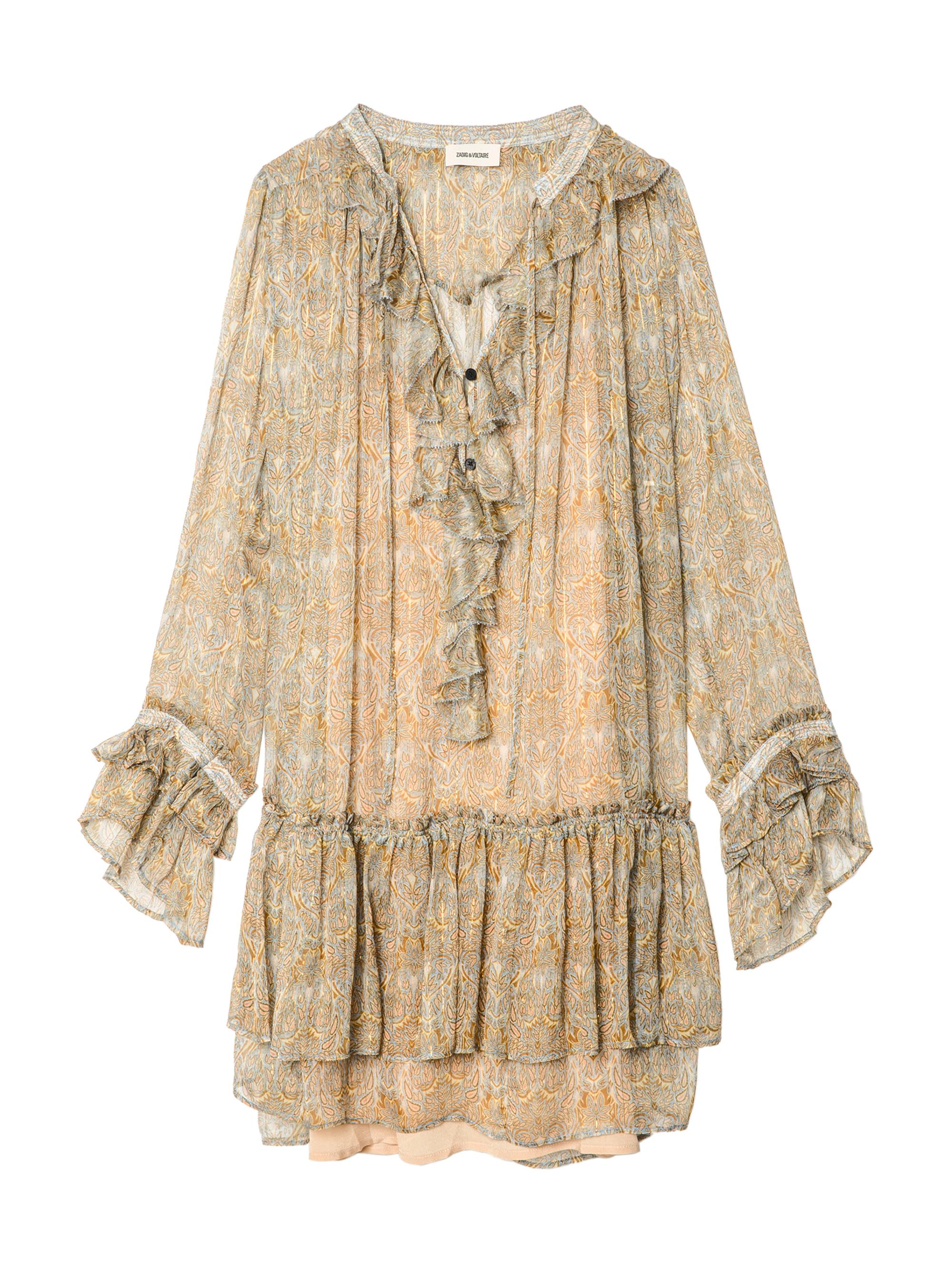 Zadig & Voltaire Women's Ralice Metallic Paisley Minidress - Cloud