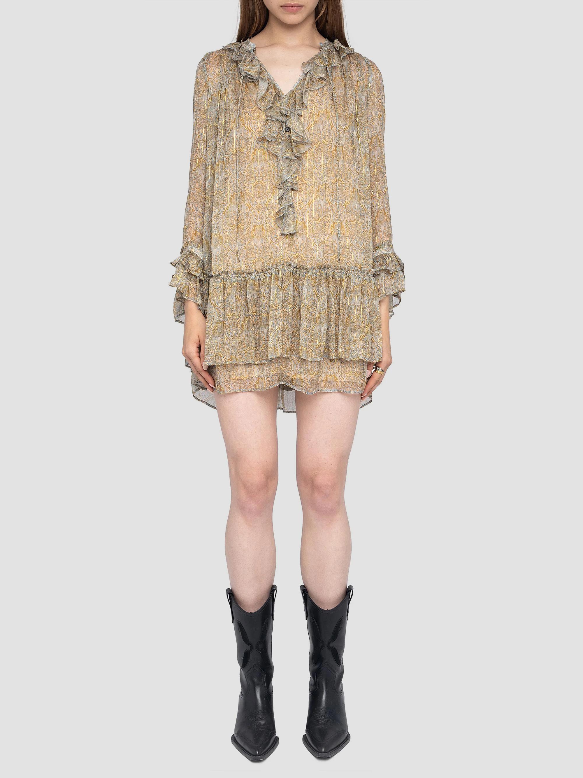Zadig & Voltaire Ralice Metallic Paisley Minidress | Saks Fifth Avenue