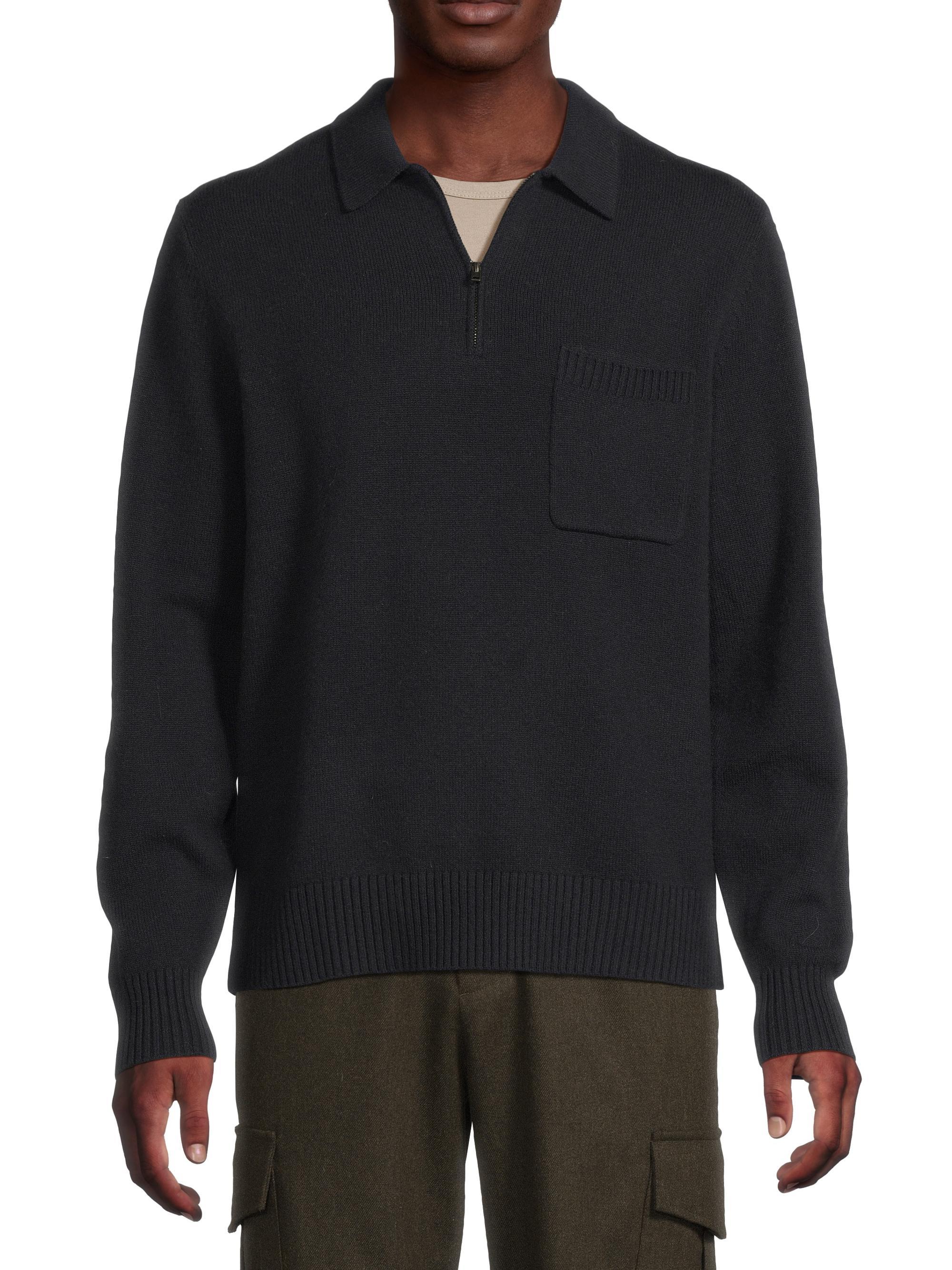 Vince Wool-Cashmere Zip-Front Polo Sweater | Saks Fifth Avenue