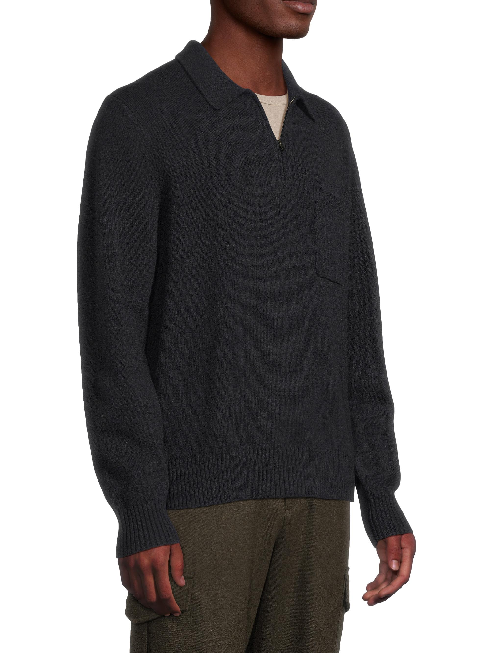 Vince Wool-Cashmere Zip-Front Polo Sweater | Saks Fifth Avenue