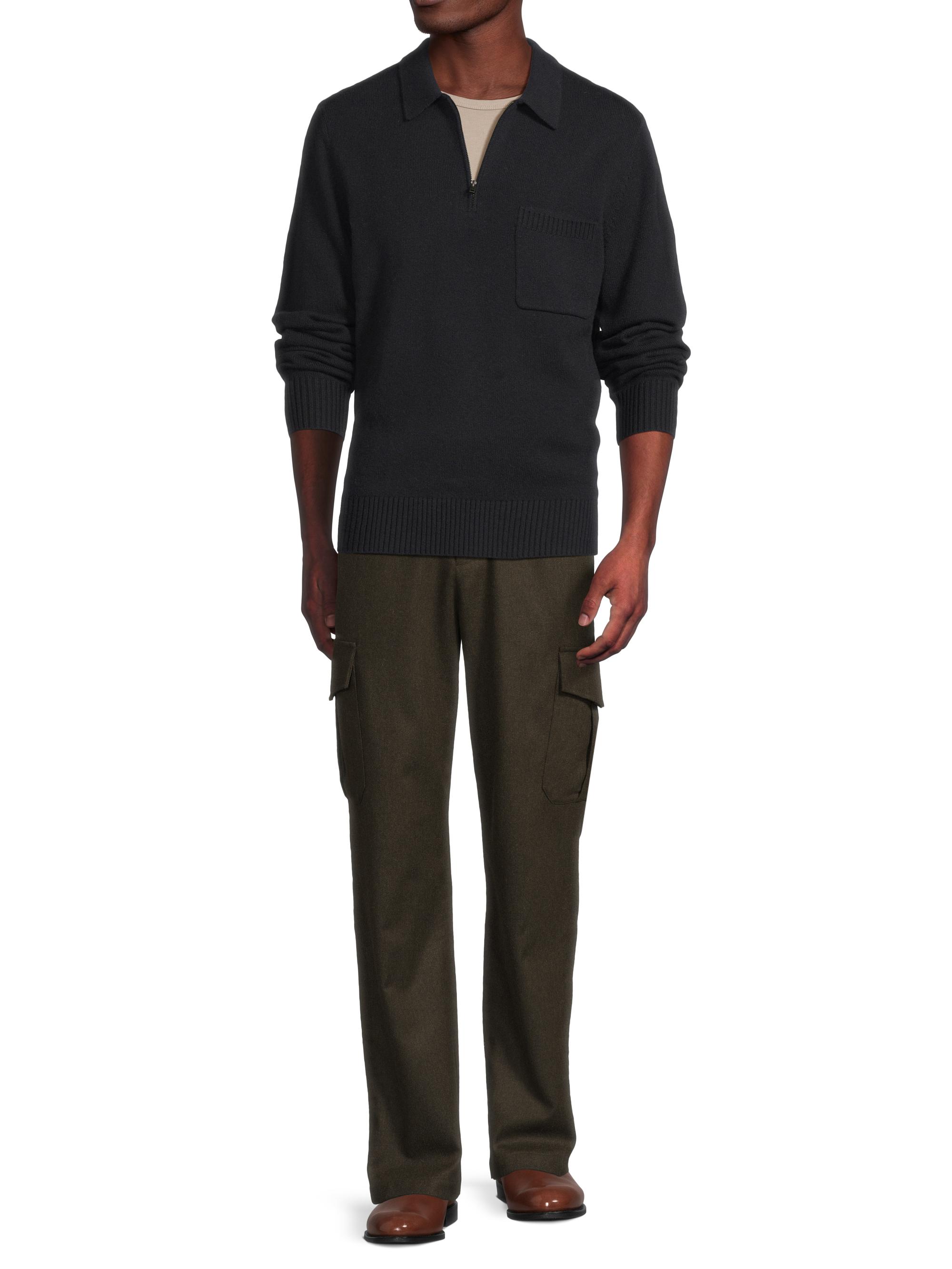 Vince Wool-Cashmere Zip-Front Polo Sweater | Saks Fifth Avenue
