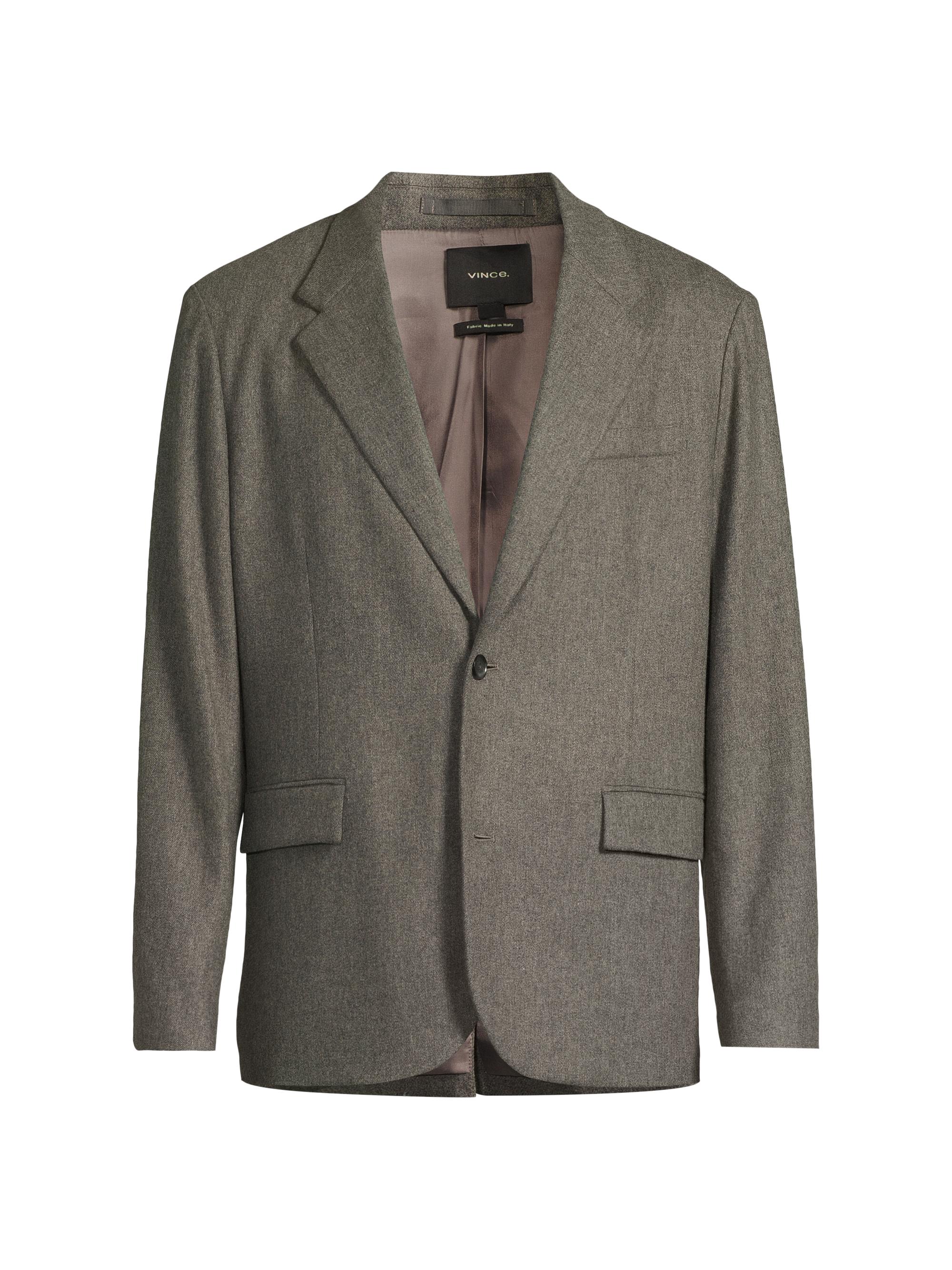 Vince Men's Wool Flannel Single-Breasted Blazer - Medium Heather Grey
