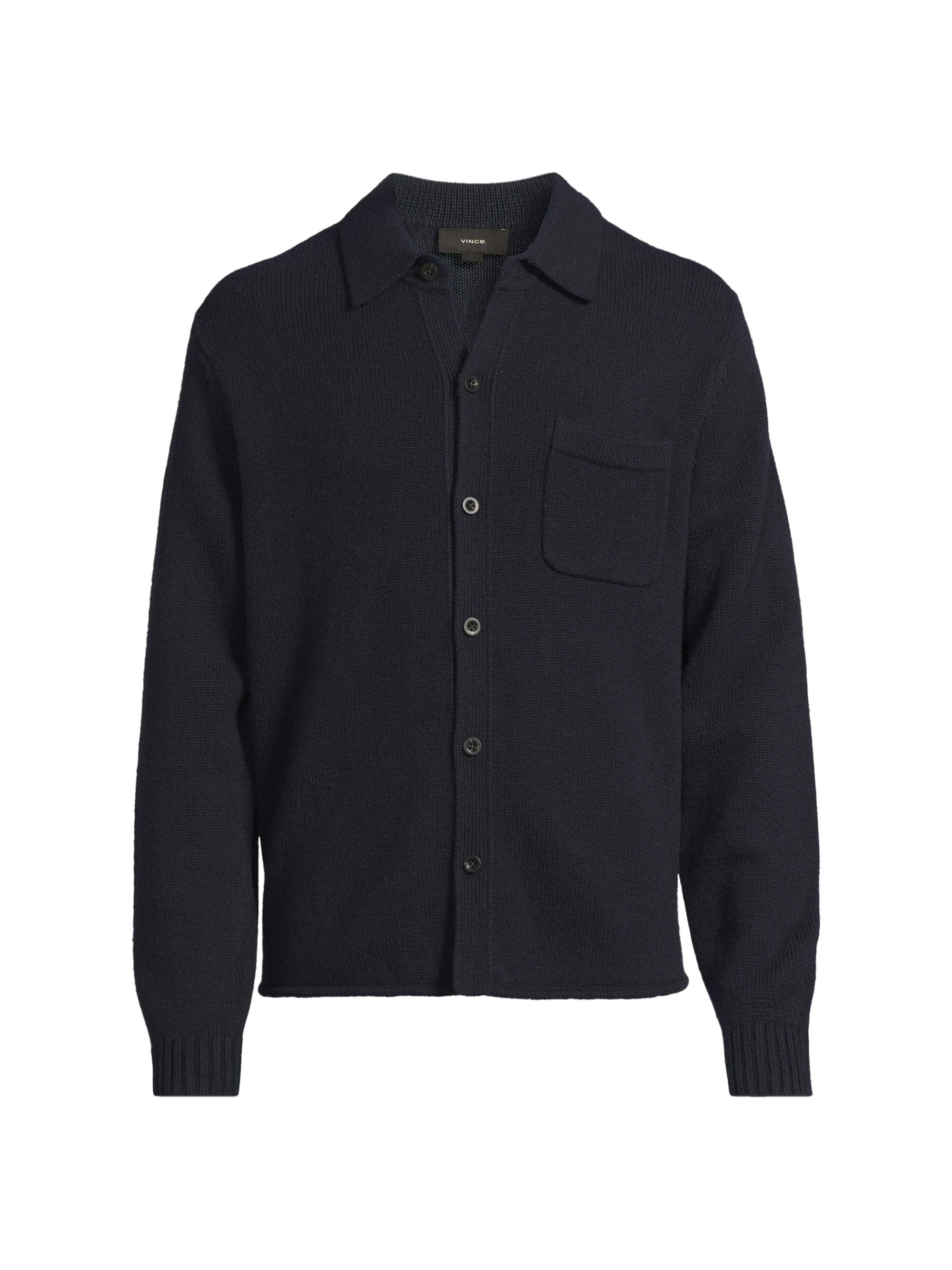 Vince Men's Lambswool Sweater Shirt - Coastal