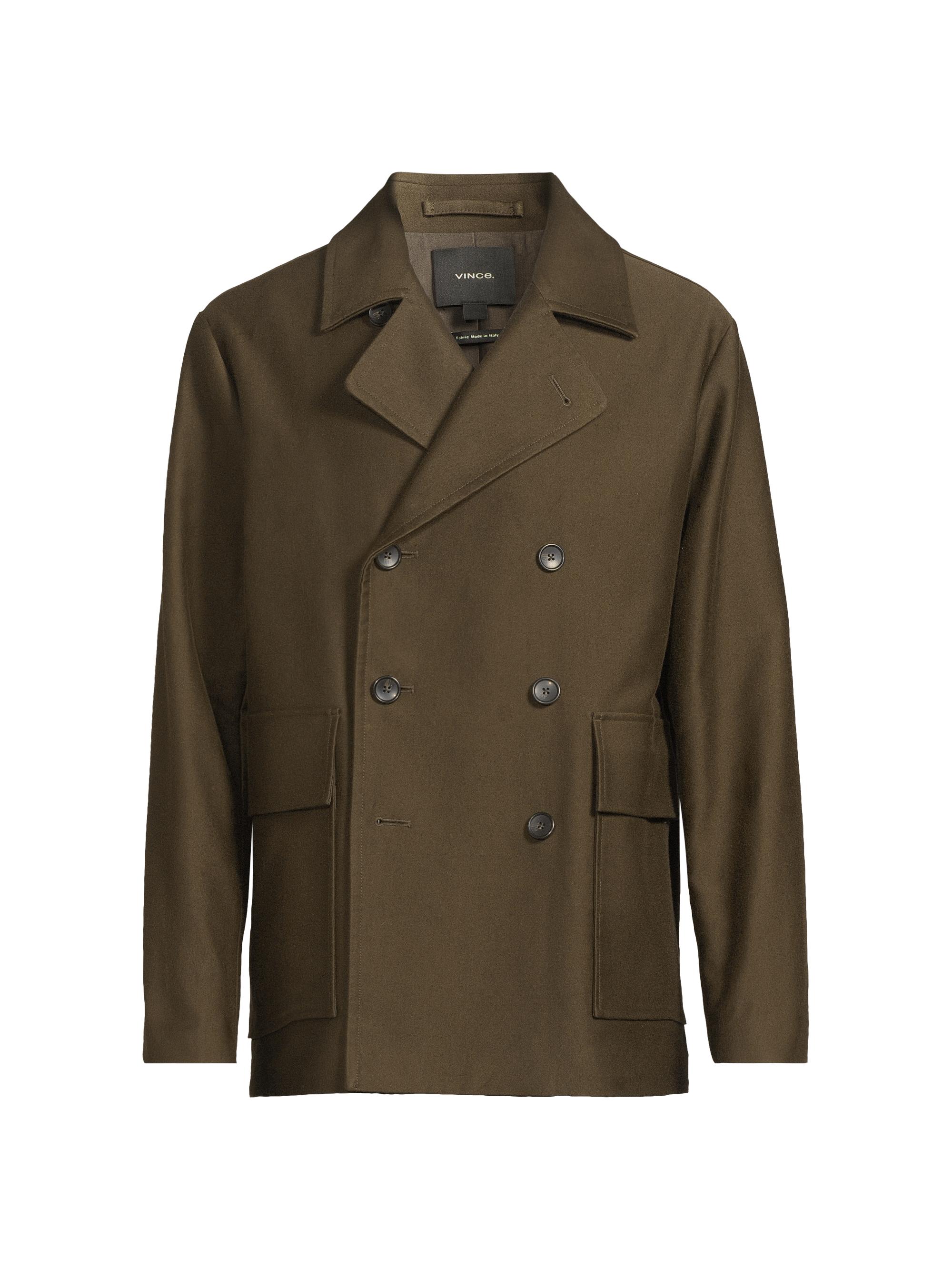 Vince Men's Peached Cotton Peacoat - Dark Highland