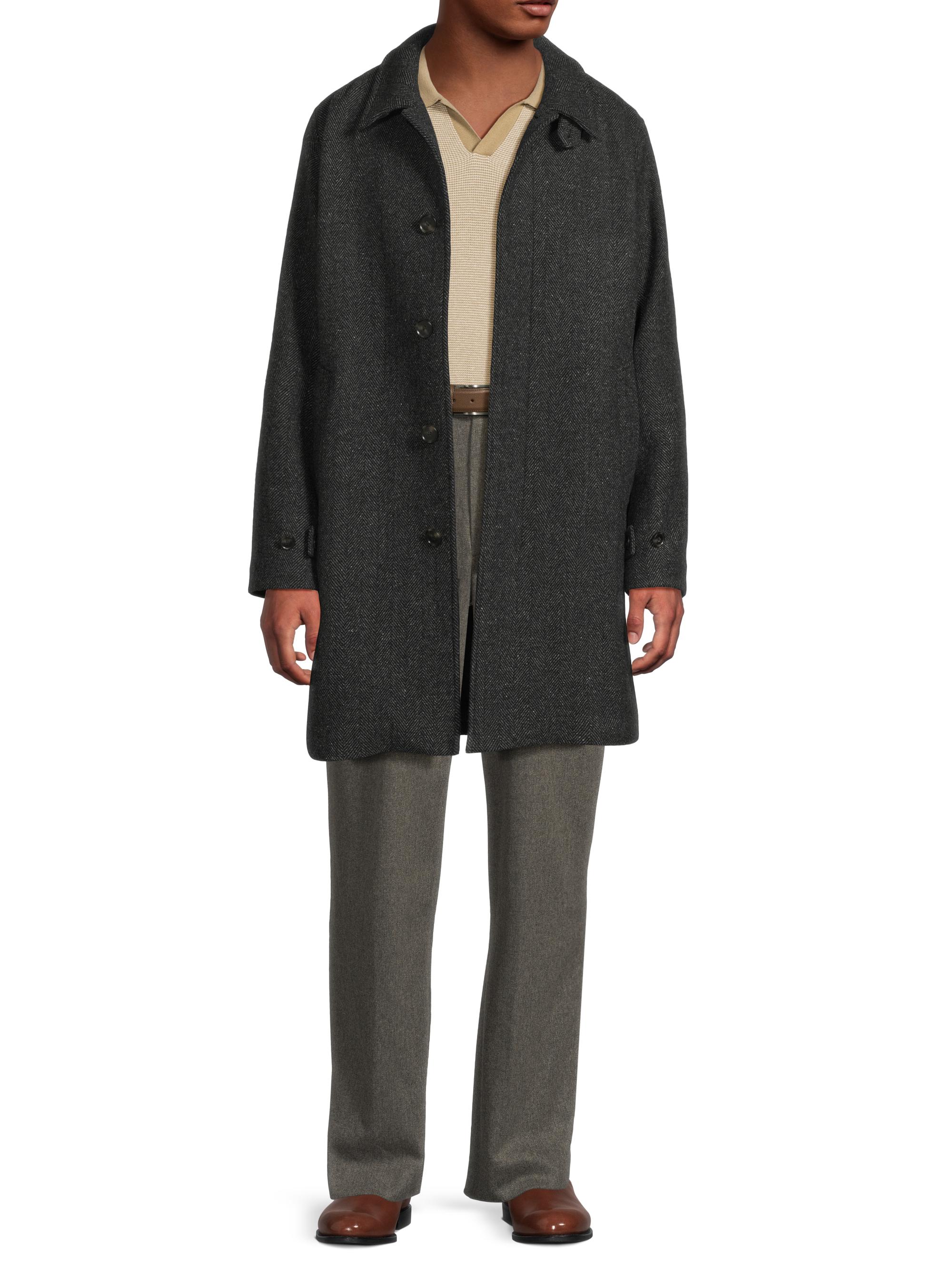 Vince Balmacaan Classic-Fit Herringbone Wool-Blend Top Coat | Saks