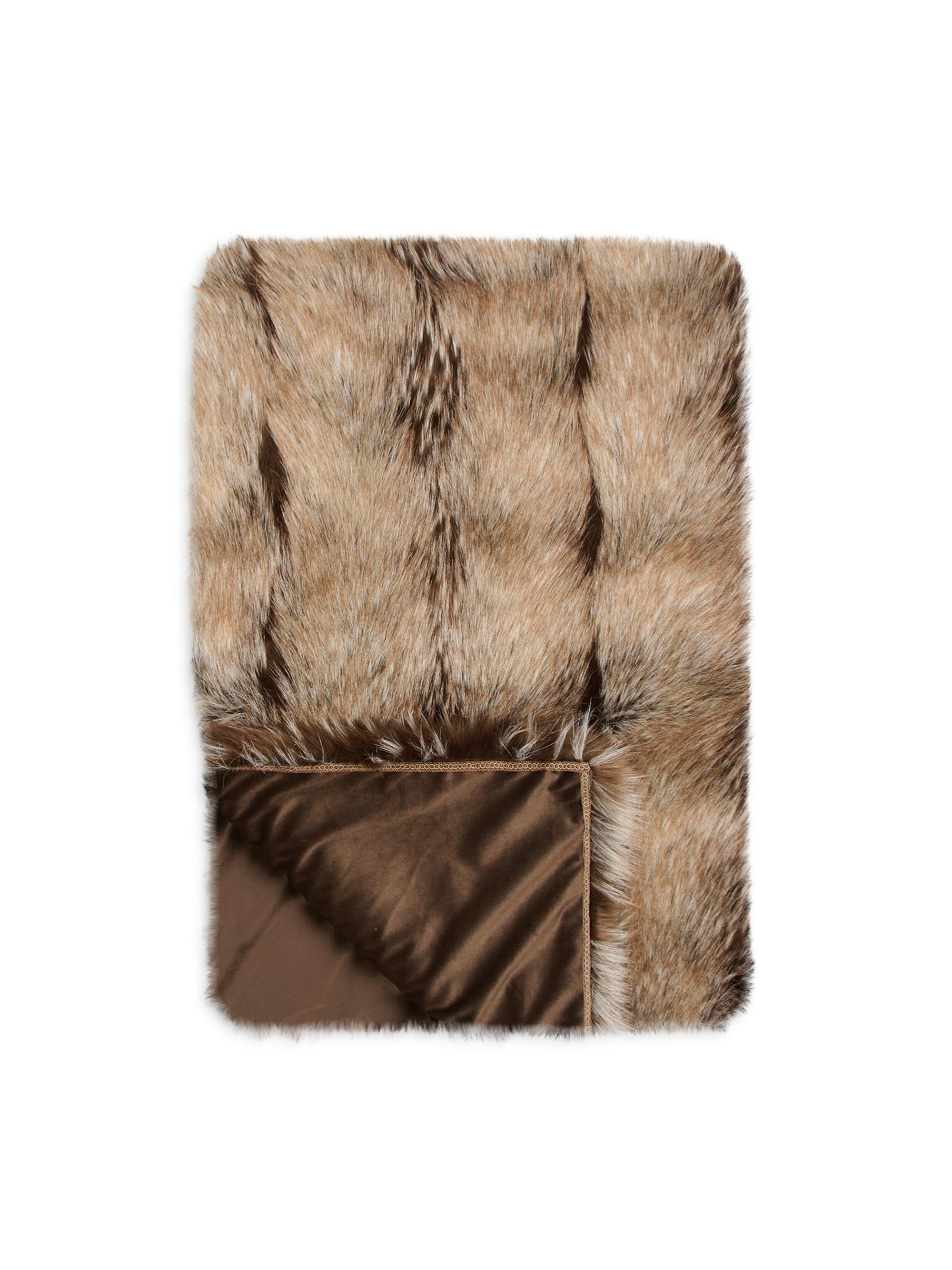 Lyla Grant Faux Fox Fur Throw - Crystal