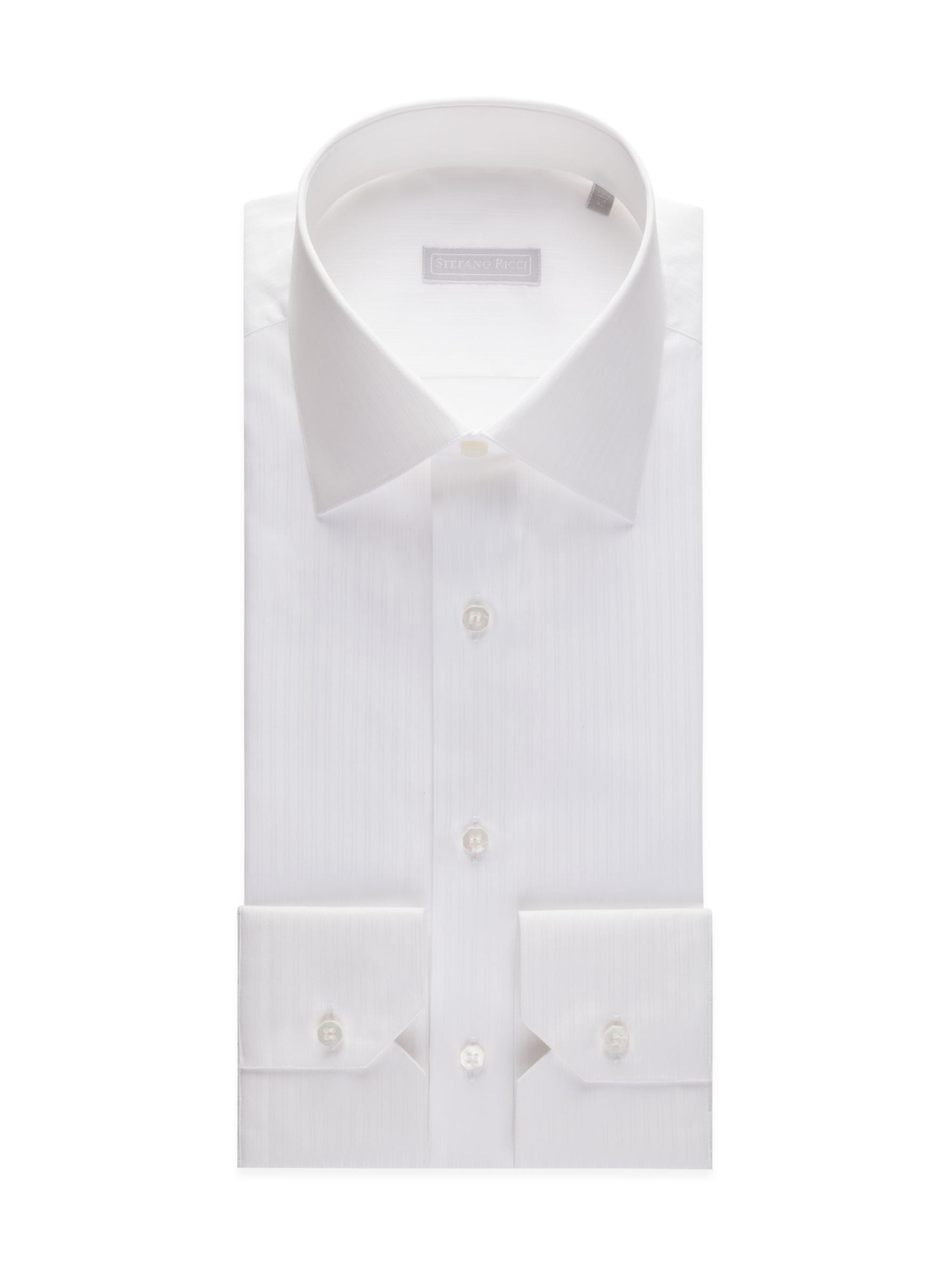 Stefano Ricci Men's Refined Classic Dress Shirt - White