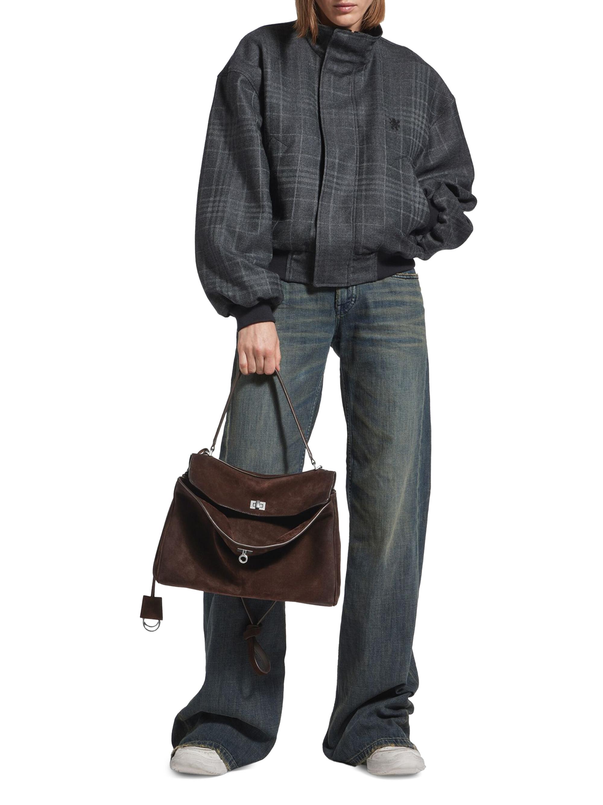 Balenciaga Women's Rodeo  Suede Top Handle Bag - Light Espresso