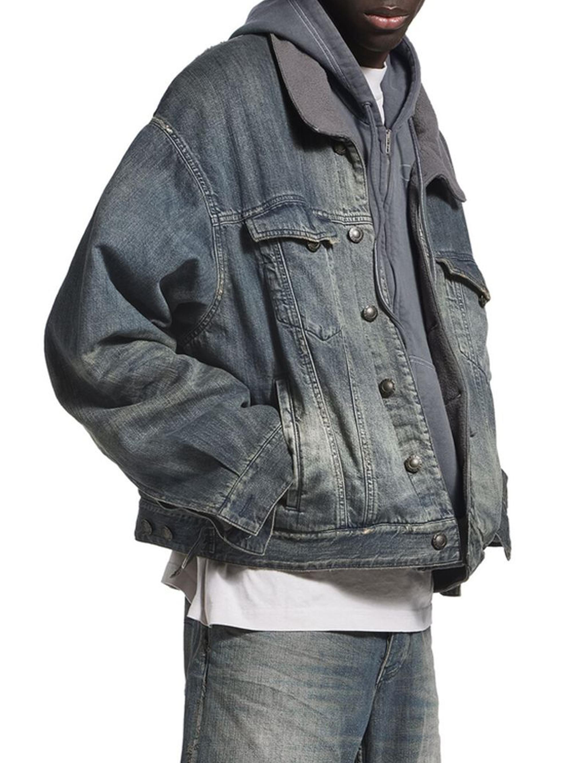 Balenciaga Layered Lined Denim Jacket | Saks Fifth Avenue