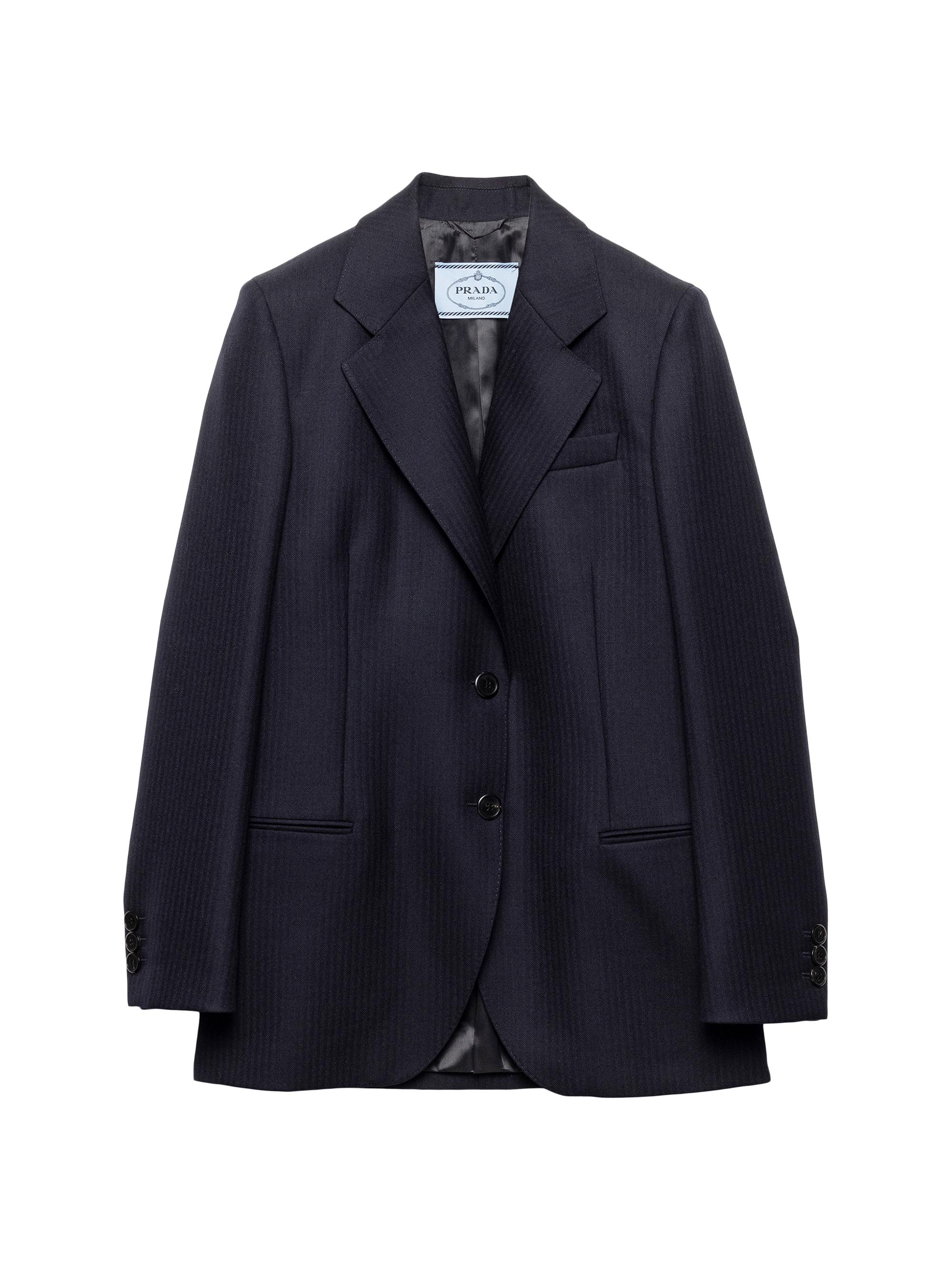 Prada Single-Breasted Wool And Re-Nylon Jacket | Saks Fifth Avenue