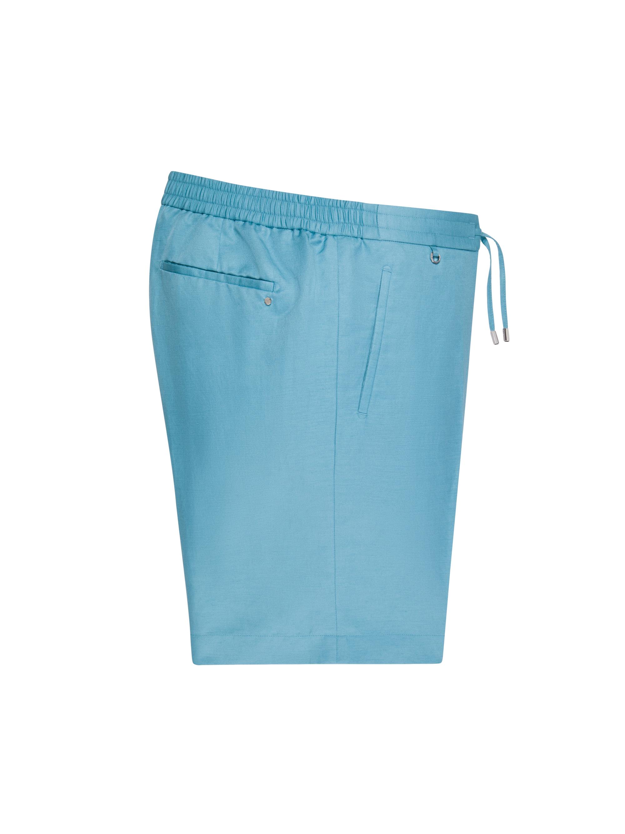 Stefano Ricci Men's Refined Linen-Silk Bermuda Shorts - Blue