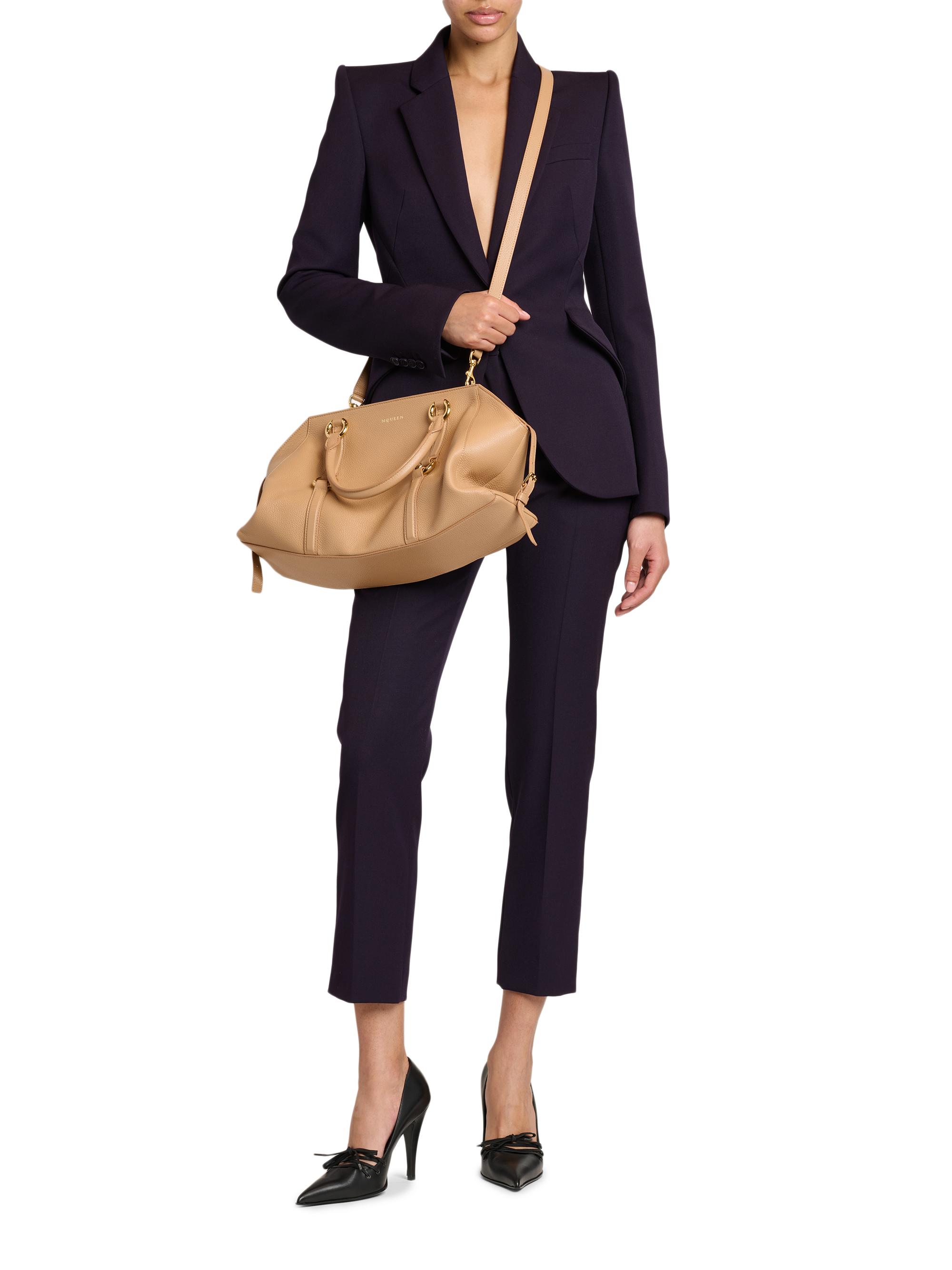 McQueen Women's  Farringdon Leather Top Handle Bag - Sand Gold