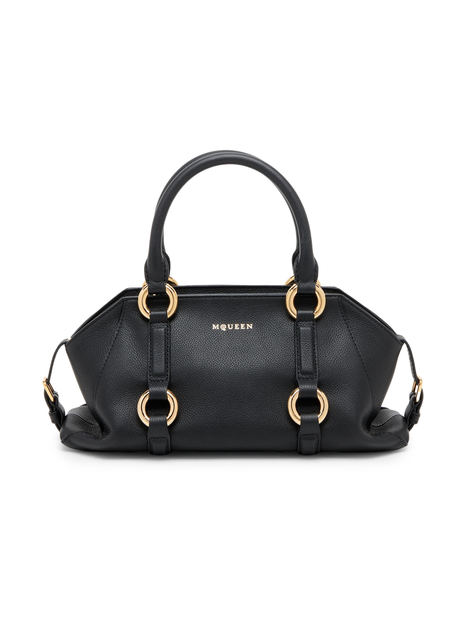 McQueen Women's  Farringdon Leather Top Handle Bag - Black Gold