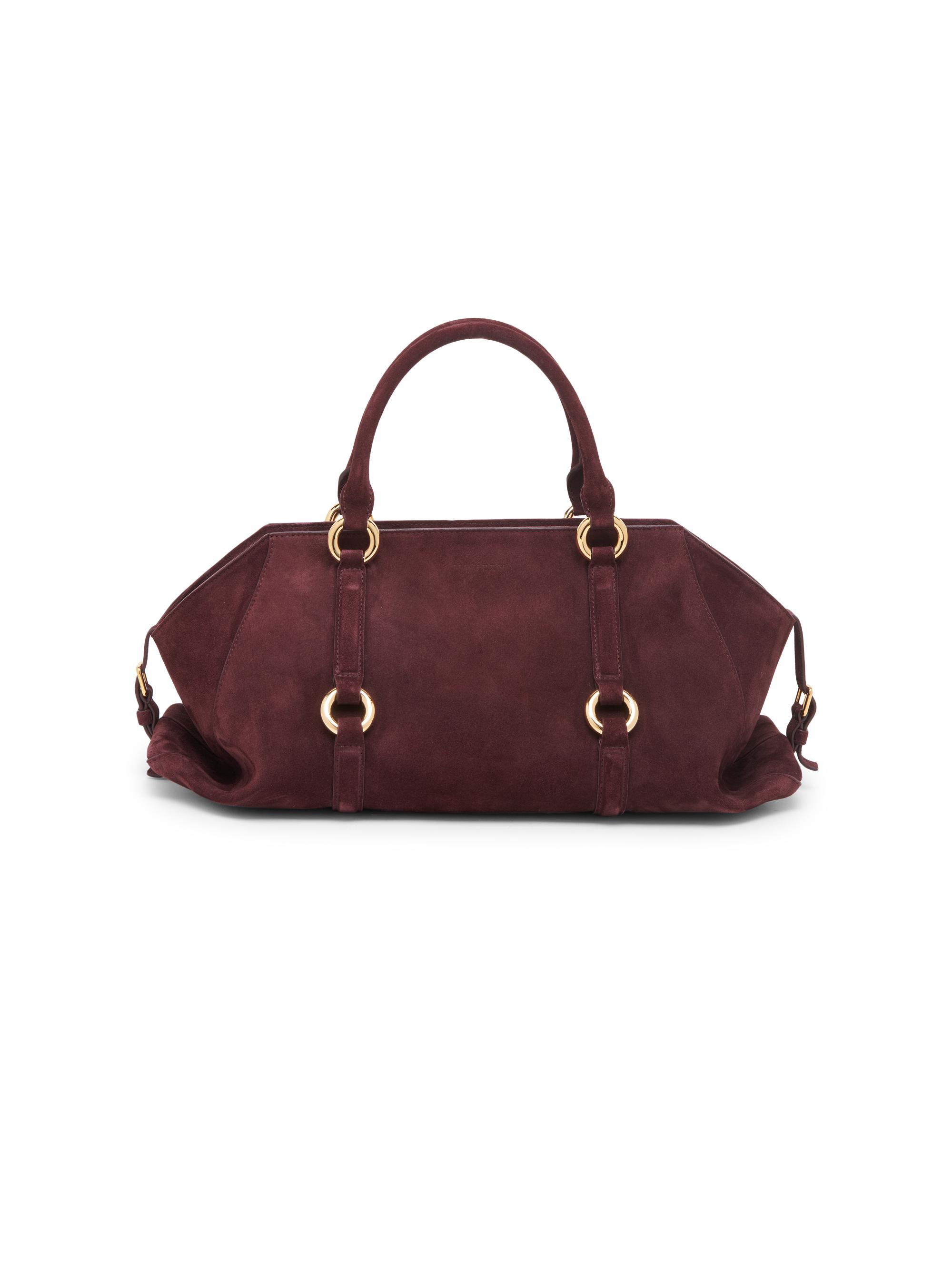 McQueen Women's Farringdon Suede Top Handle Bag - Oxblood Gold