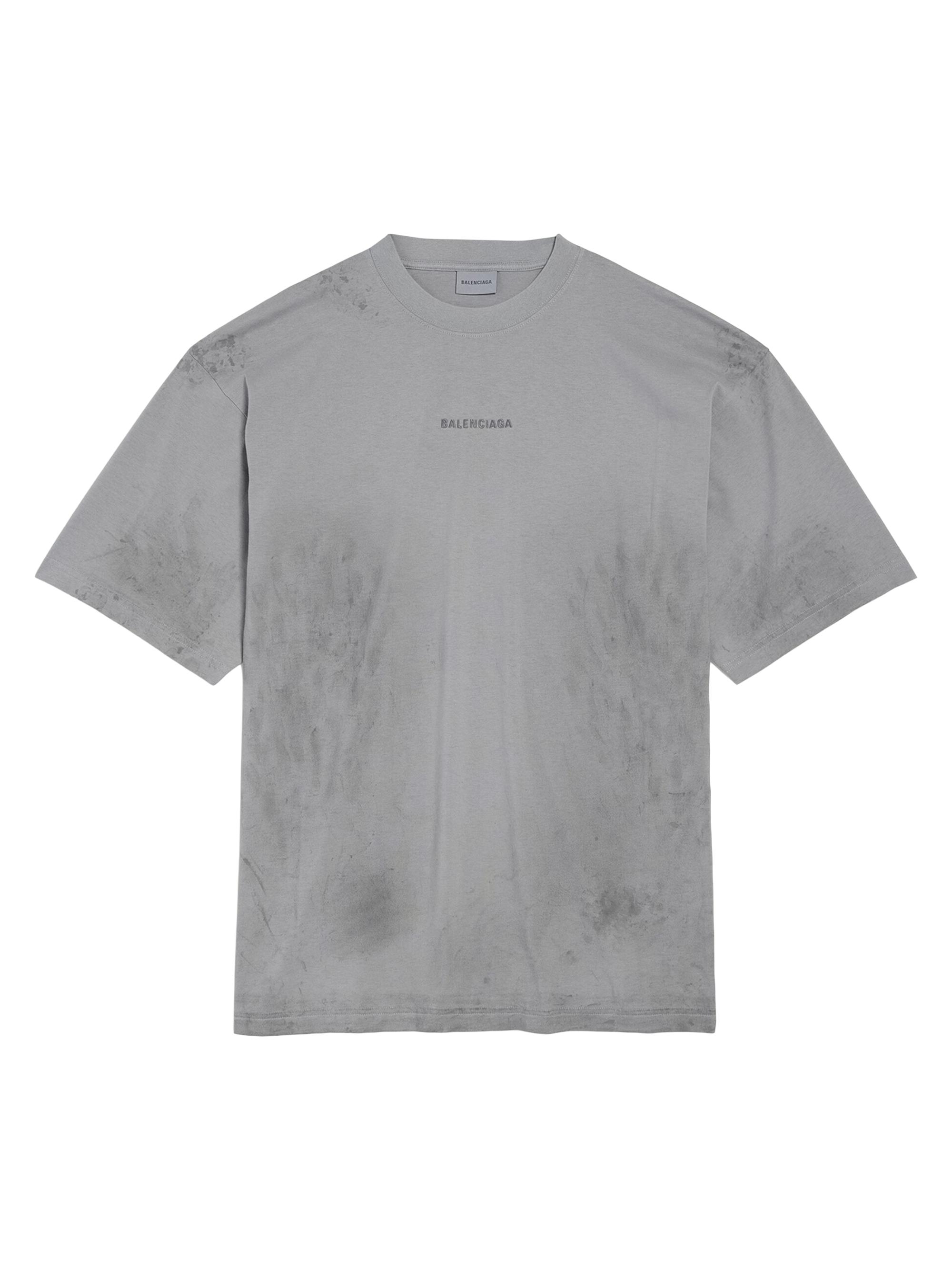 Balenciaga Men's Back Medium Fit T-Shirt -  Grey