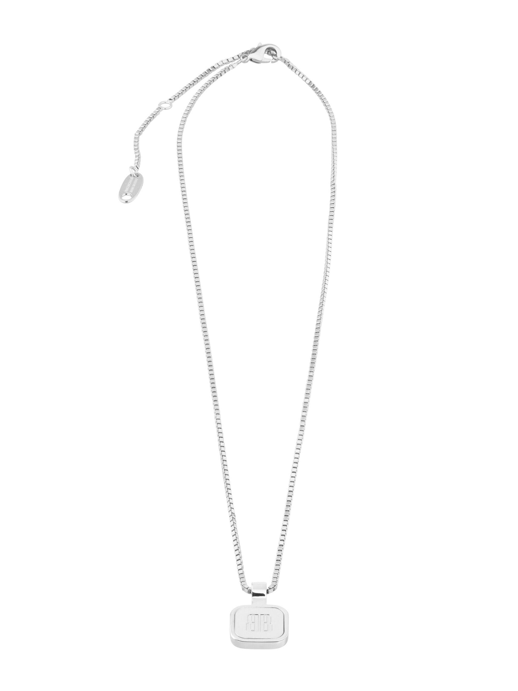 Balenciaga Nano Square Long Necklace - Silver