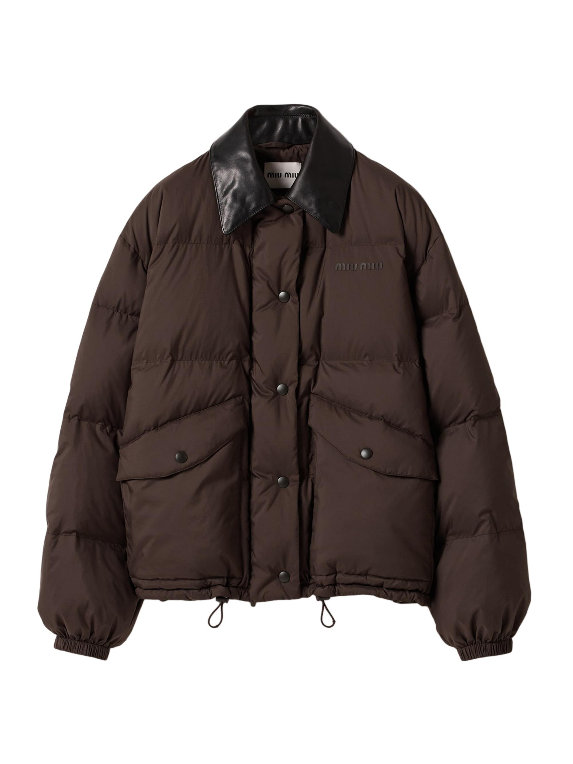 Miu Miu Technical Pongé Cropped Down Jacket | Saks Fifth Avenue