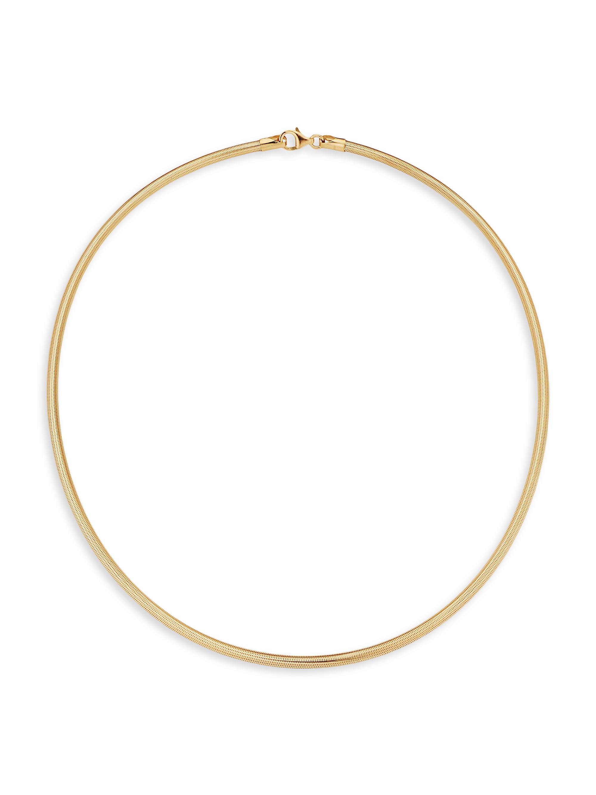 Oradina Women's 14K Yellow Gold Mesh Glamour Round Necklace - Gold