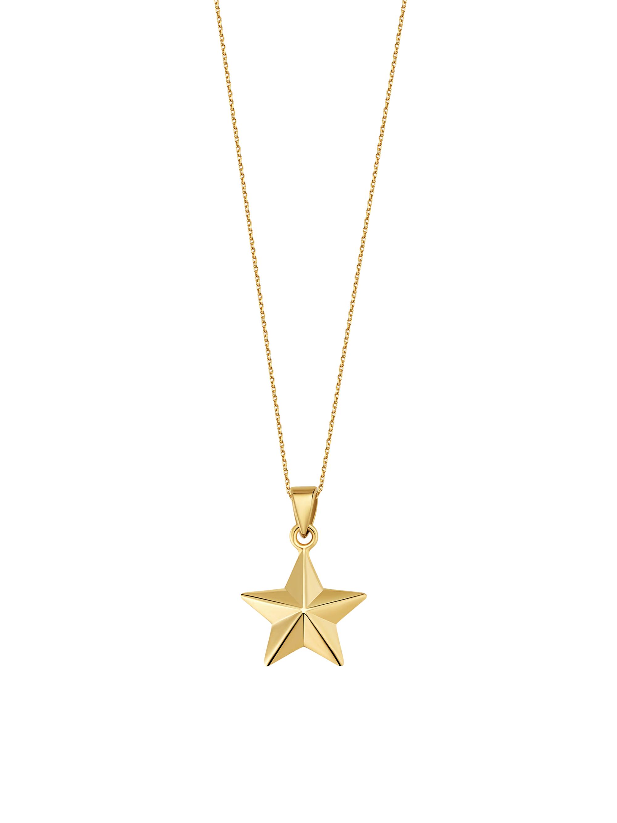 Oradina Women's 14K Yellow Gold Street Star Pendant Necklace - Gold