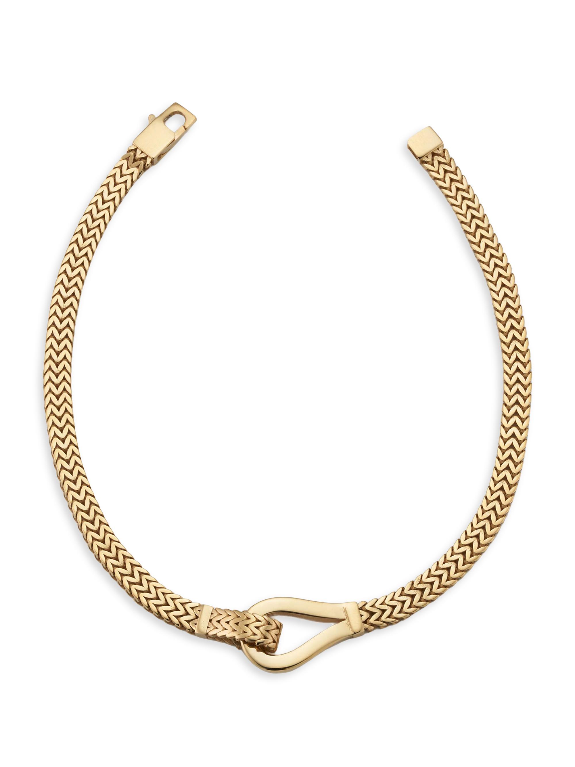 Oradina Women's 14K Yellow Gold Chevron Hook Bracelet - Gold