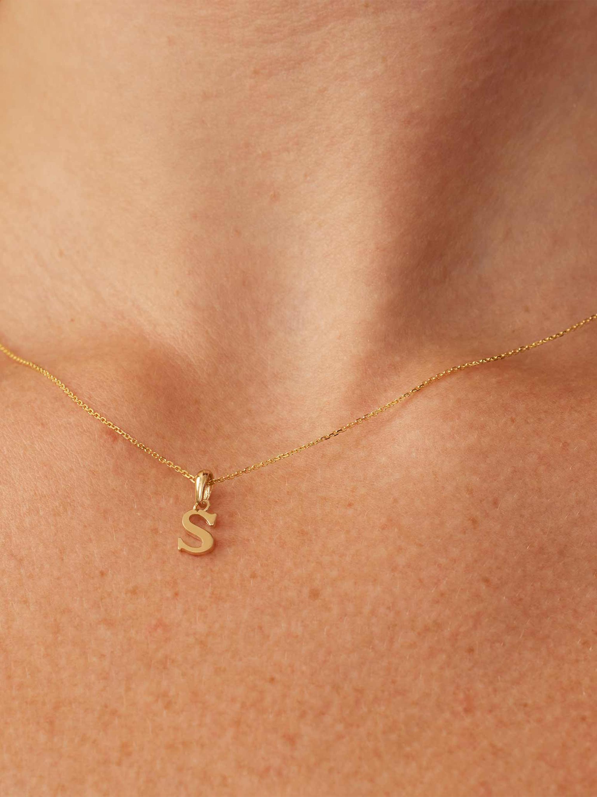 14K Yellow Gold High Polished Letter Pendant / Charm – Any Letter A To Z – Made In USA