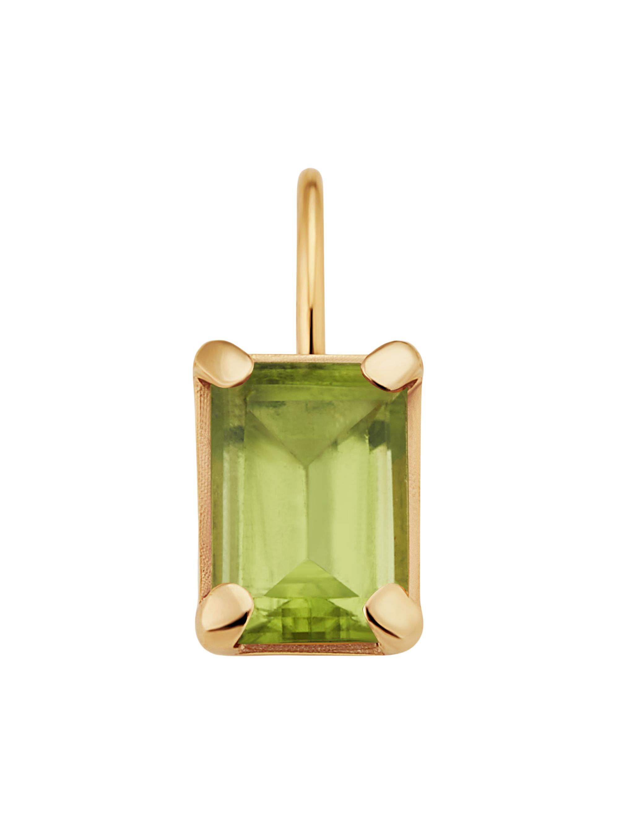 Oradina Women's 14k Date Me Birthstone Pendant Charm - Peridot August