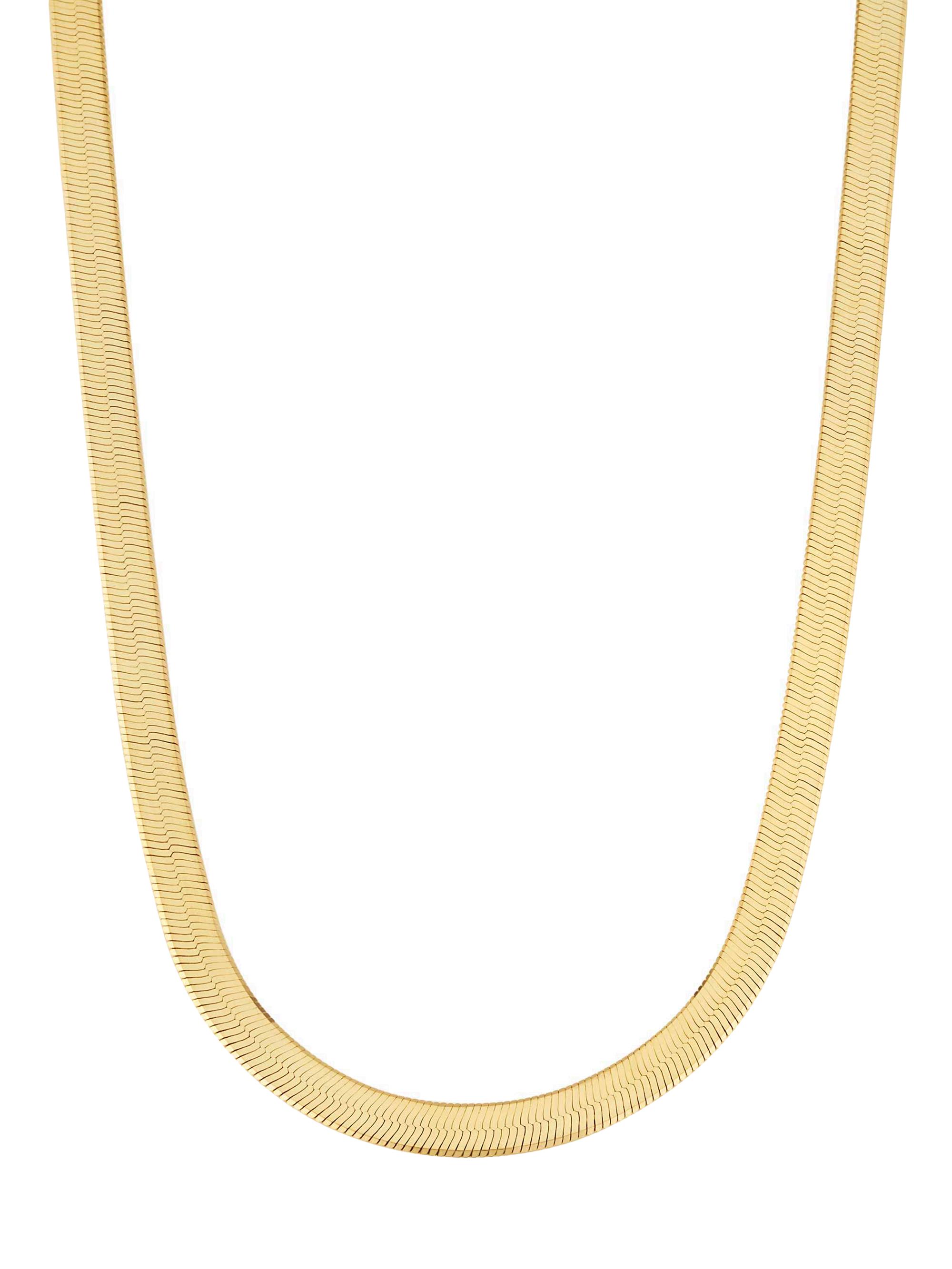 Oradina Women's K Yellow Gold Park Avenue Statement Herringbone Choker - Gold