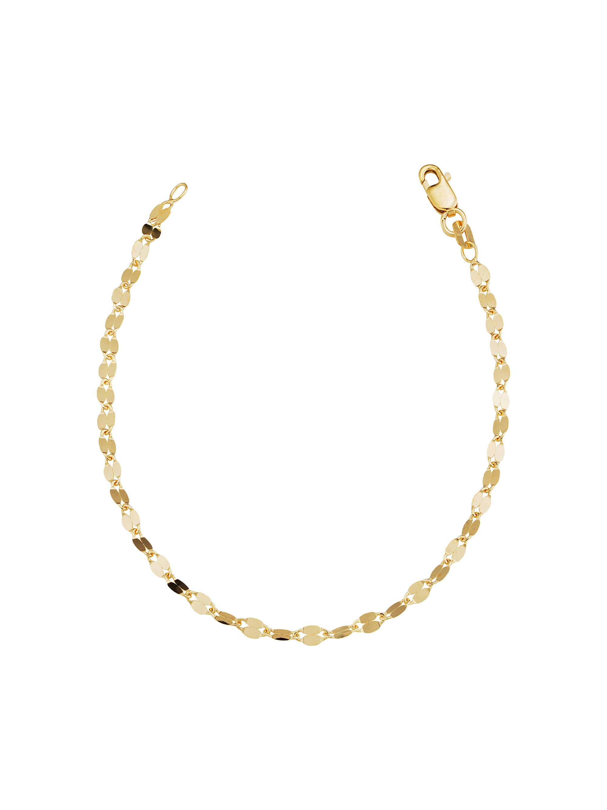 Oradina Women's 14K Yellow Gold Cabaret Chain Anklet - Gold