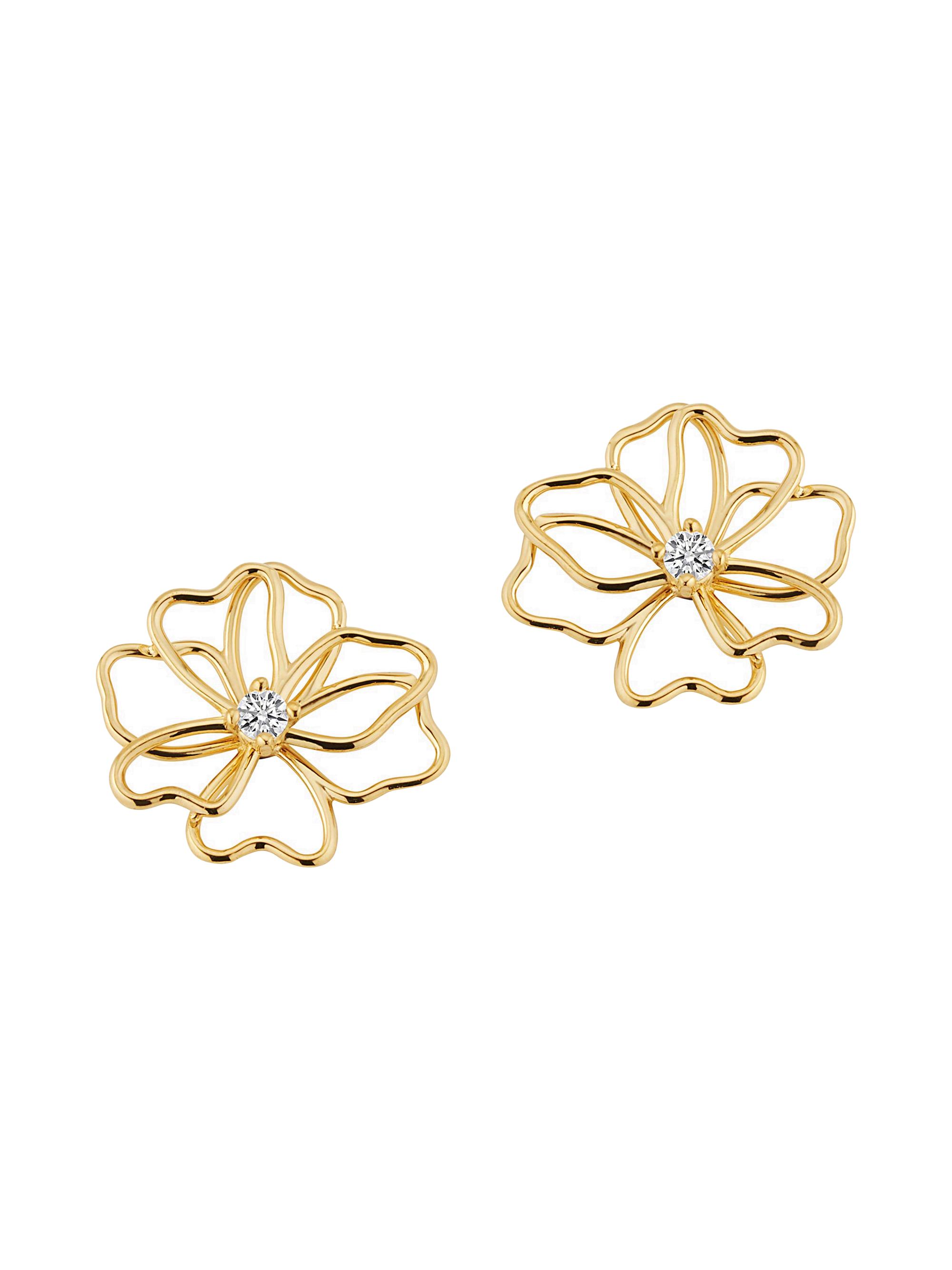 Oradina Women's 14K Yellow Gold Full Bloom Studs - Gold
