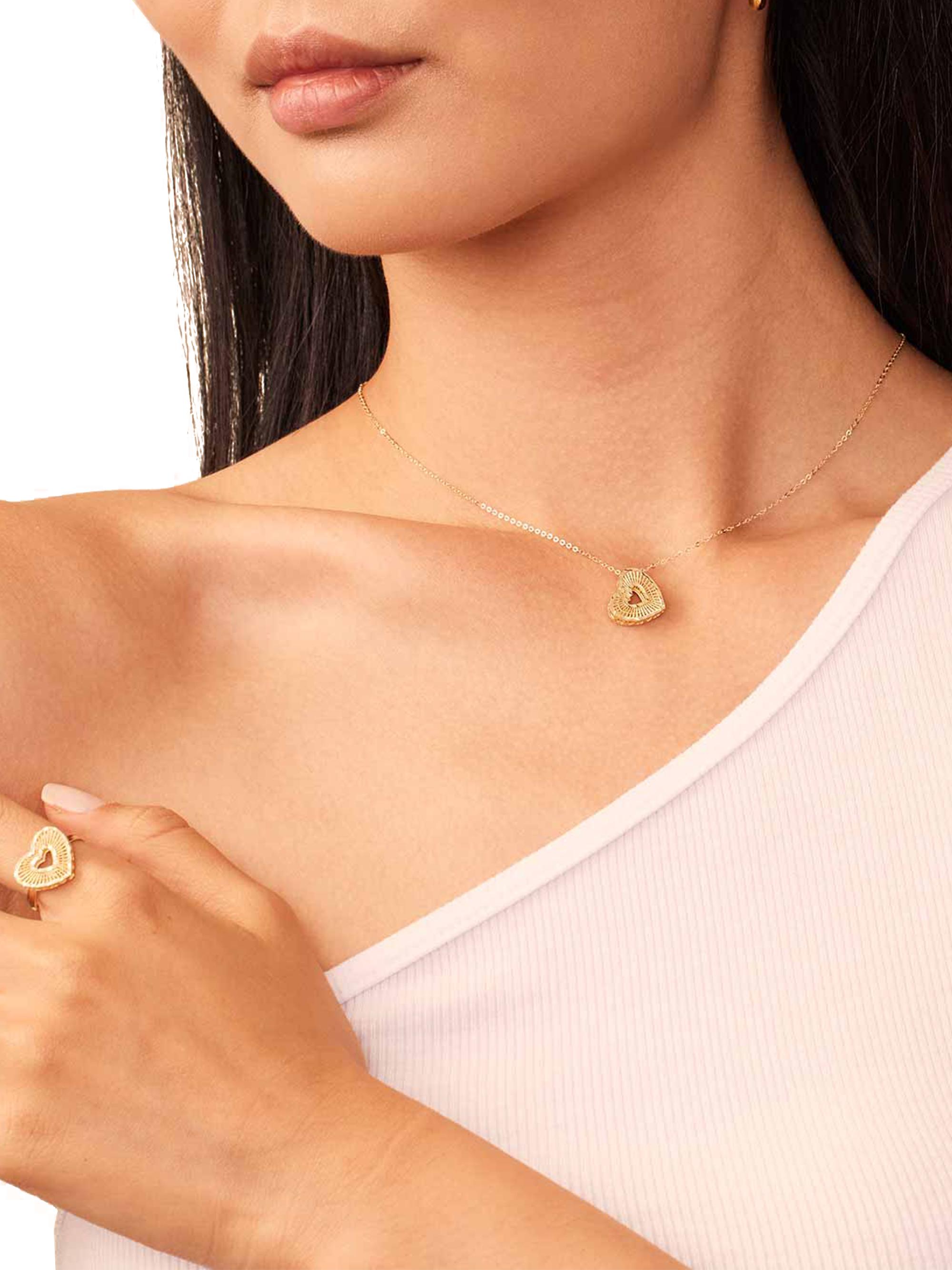 ​【14金】ORADINA ダイヤモンド ハートネックレス Oradina 14K Yellow Gold Icon Heart Pendant Necklace | Saks Fifth