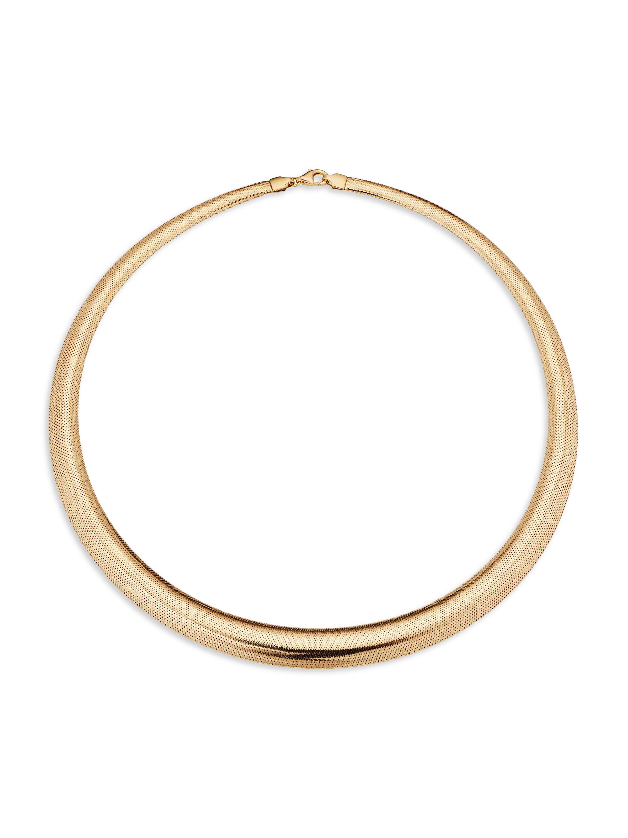 Oradina Women's 14K Yellow Gold Mesh Glamour Graduated Necklace - Gold