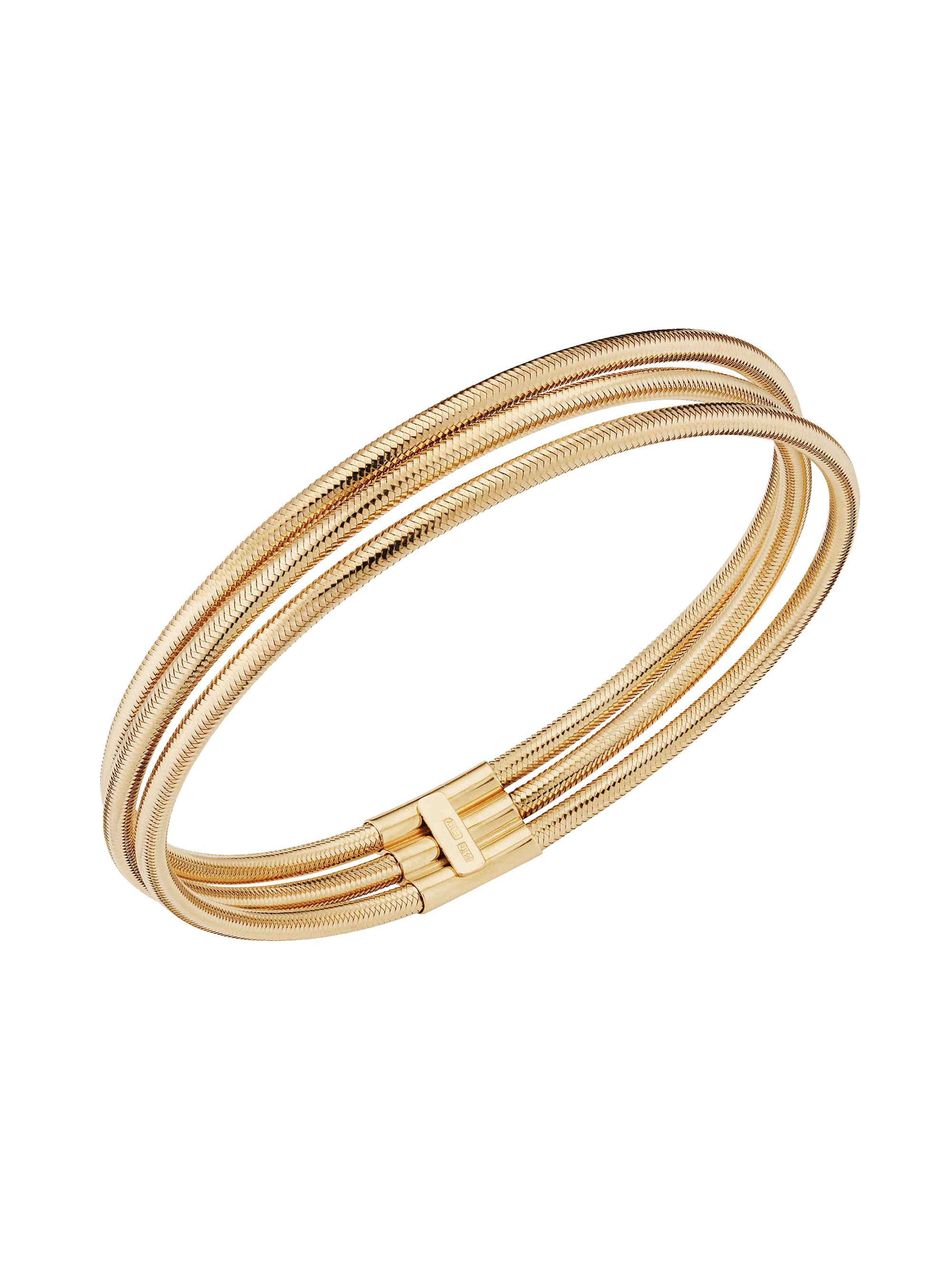 Oradina Women's 14K Yellow Gold Mesh Glamour Stack Bracelet - Gold