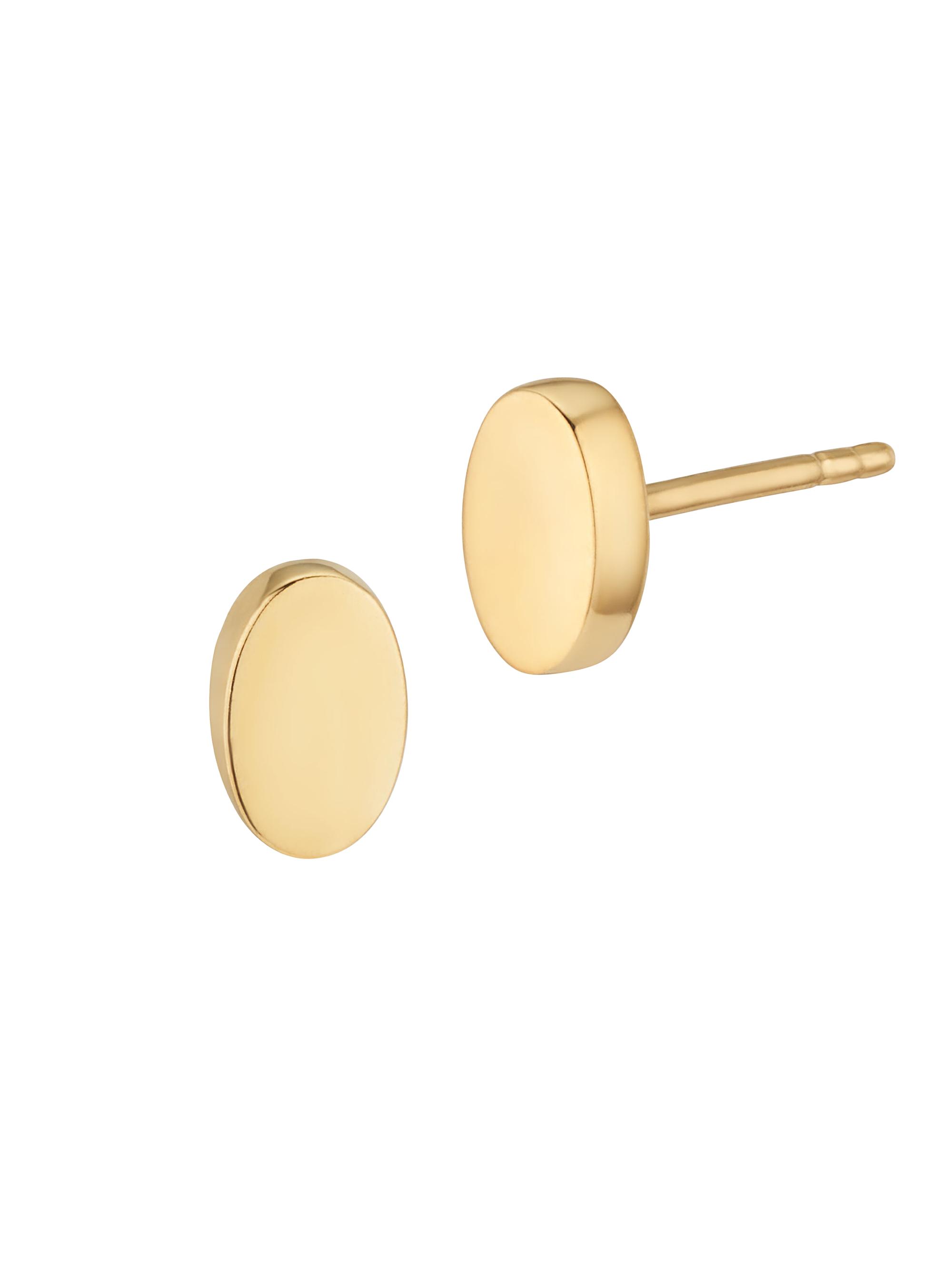 Oradina Women's 14K Yellow Gold Sweet Oval Studs - Gold