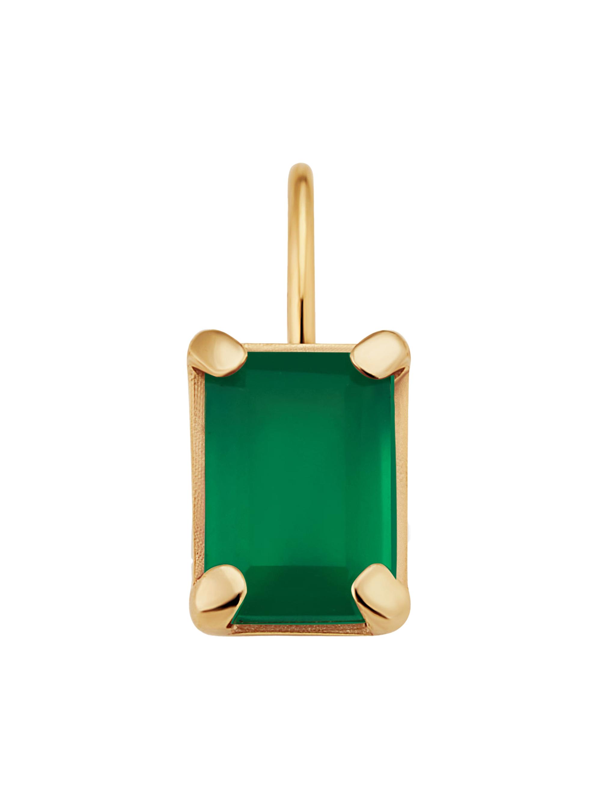 Oradina Women's 14k Date Me Birthstone Pendant Charm - Green Agate May