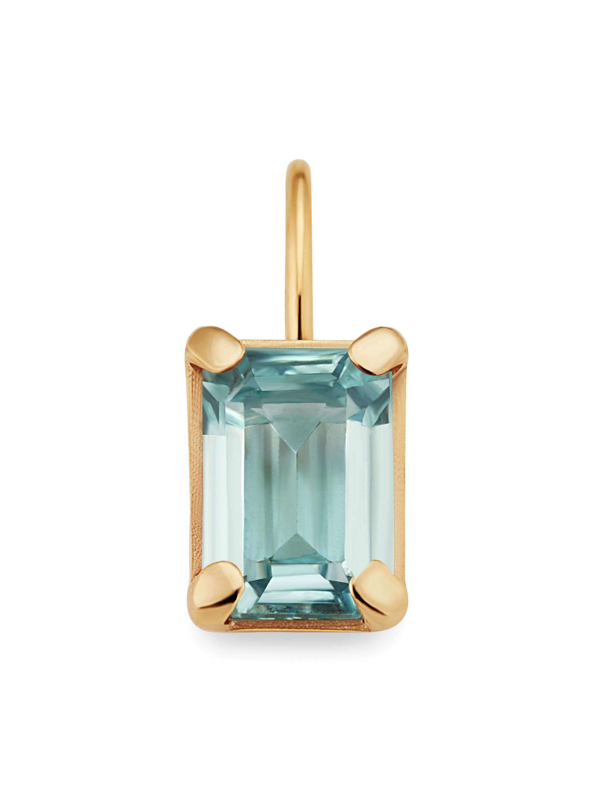 Oradina Women's 14k Date Me Birthstone Pendant Charm - Sky Blue Topaz March