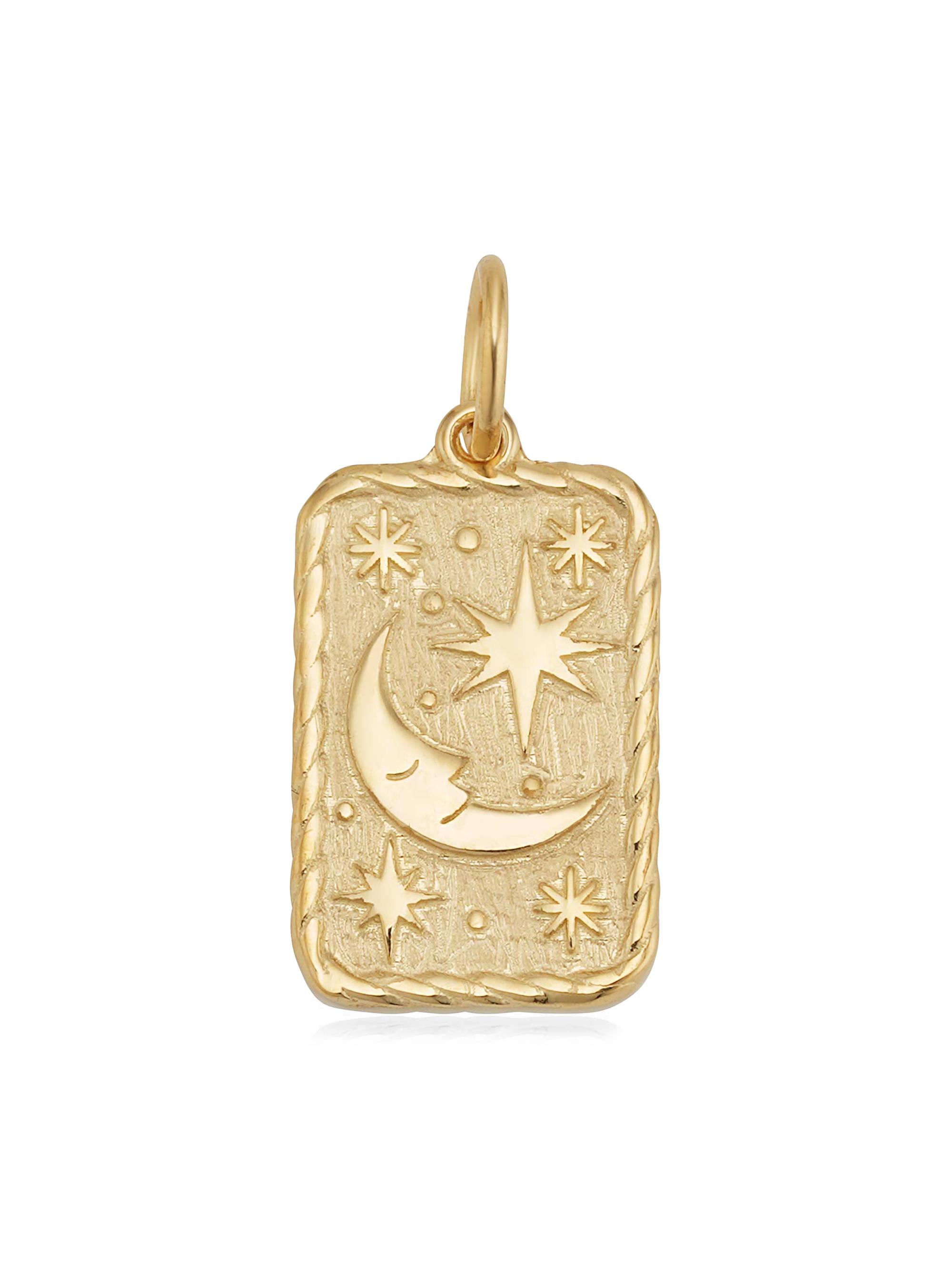 Oradina Women's 14K Yellow Gold Pendant Charm - Gold Moon