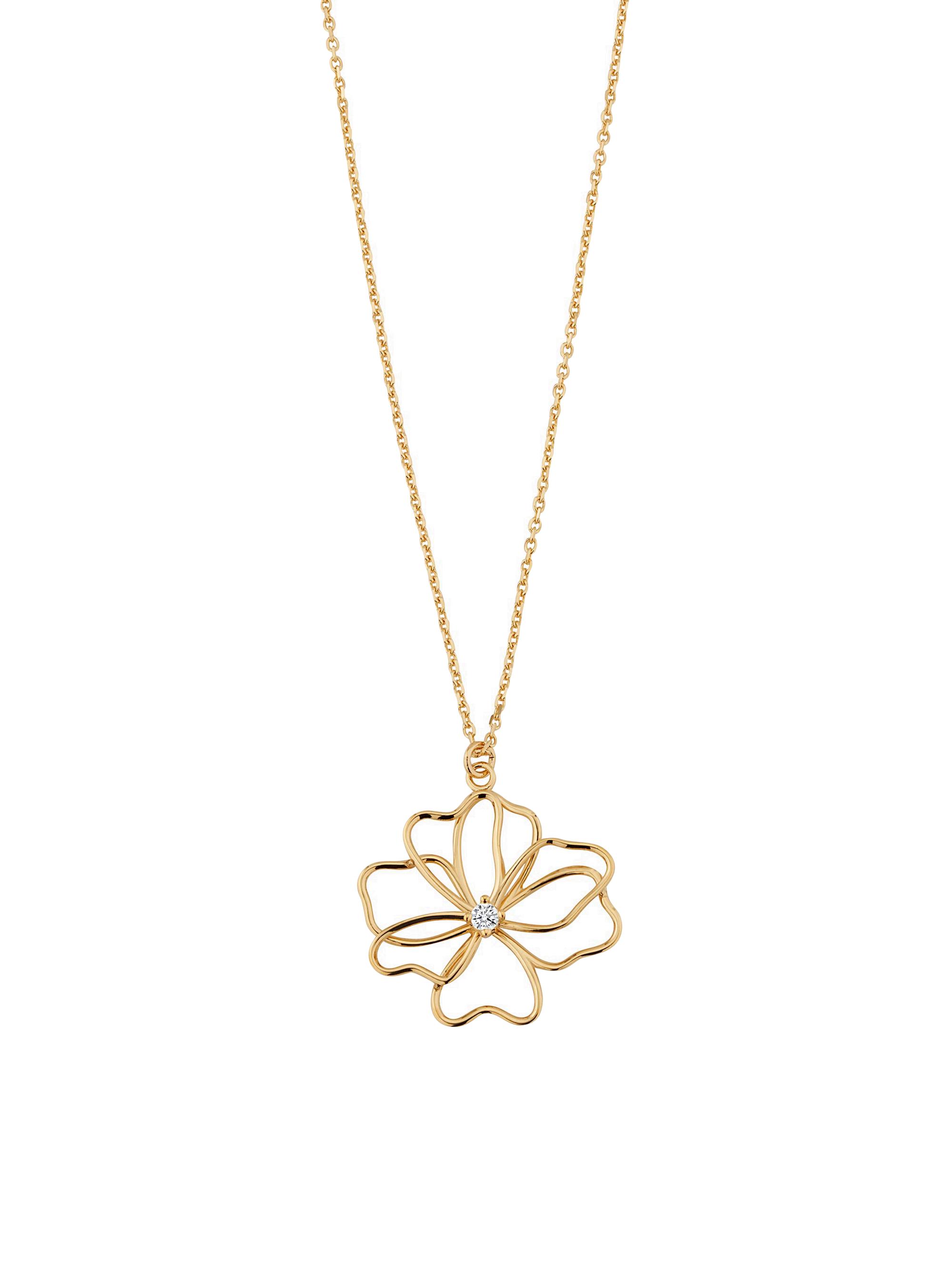 Oradina Women's 14K Yellow Gold Full Bloom Pendant Necklace - Gold
