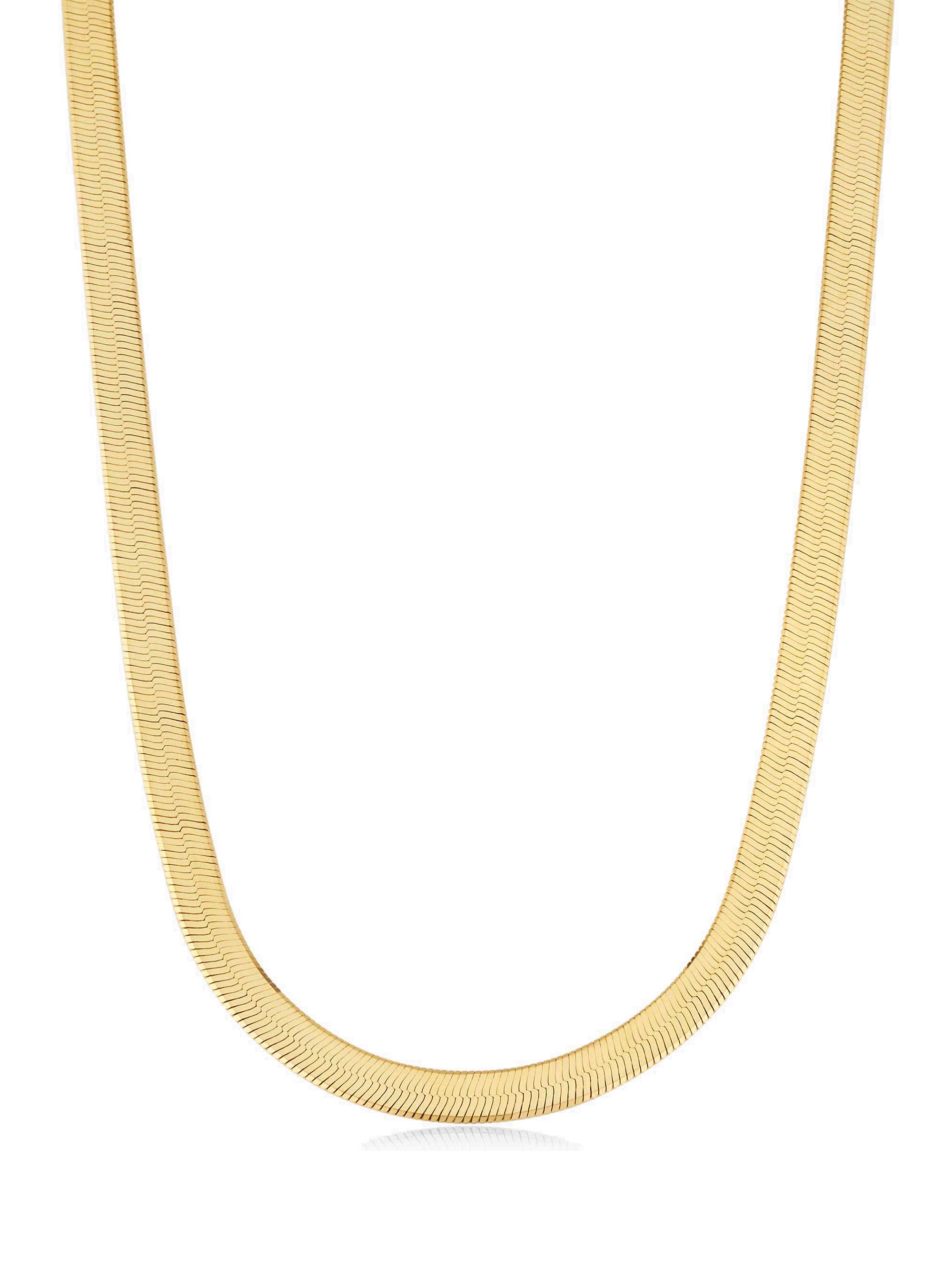 Oradina Women's 14K Yellow Gold Park Avenue Statement Herringbone Necklace - Gold