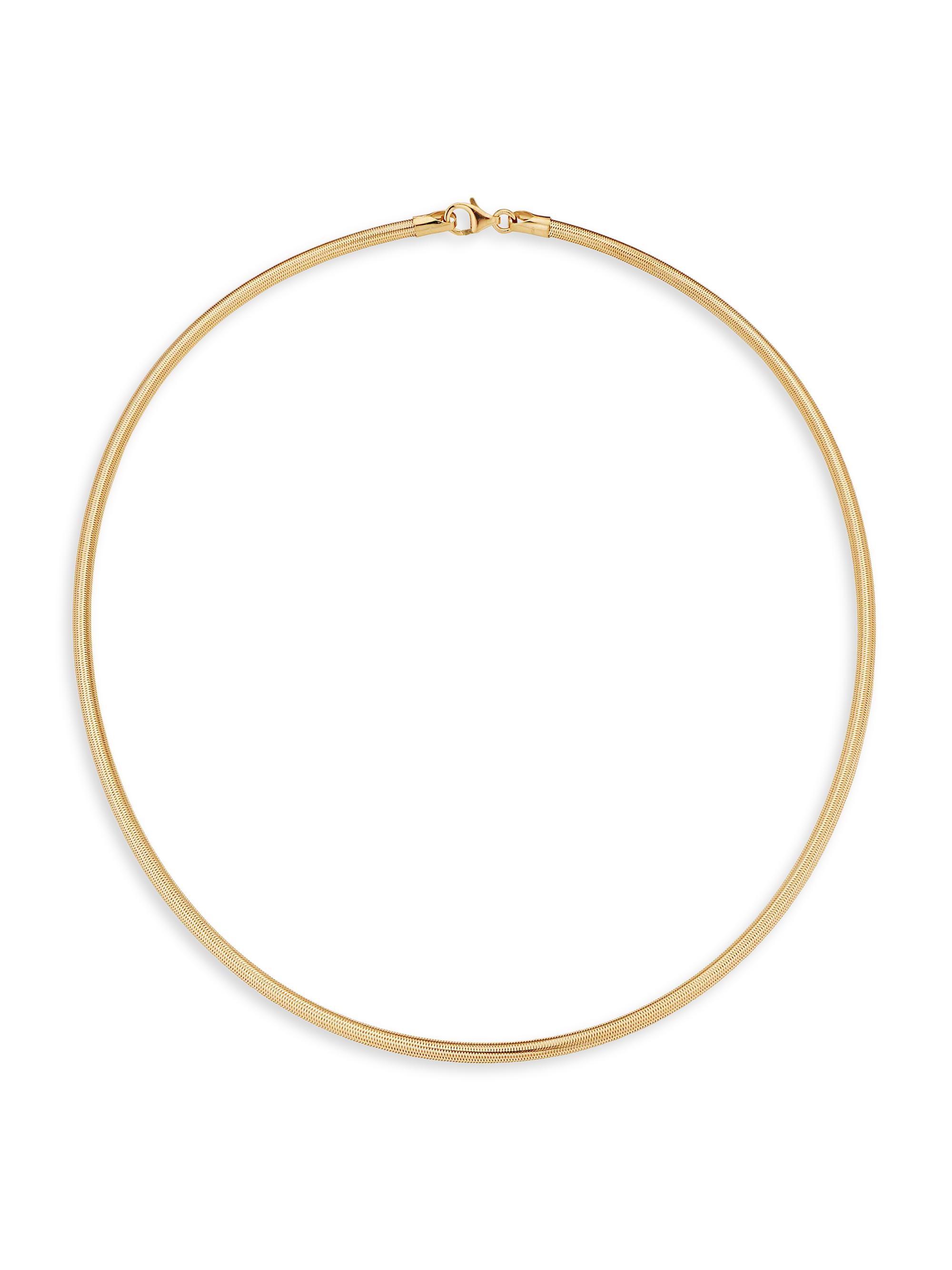 Oradina Women's K Yellow Gold Mesh Glamour Round Necklace - Gold