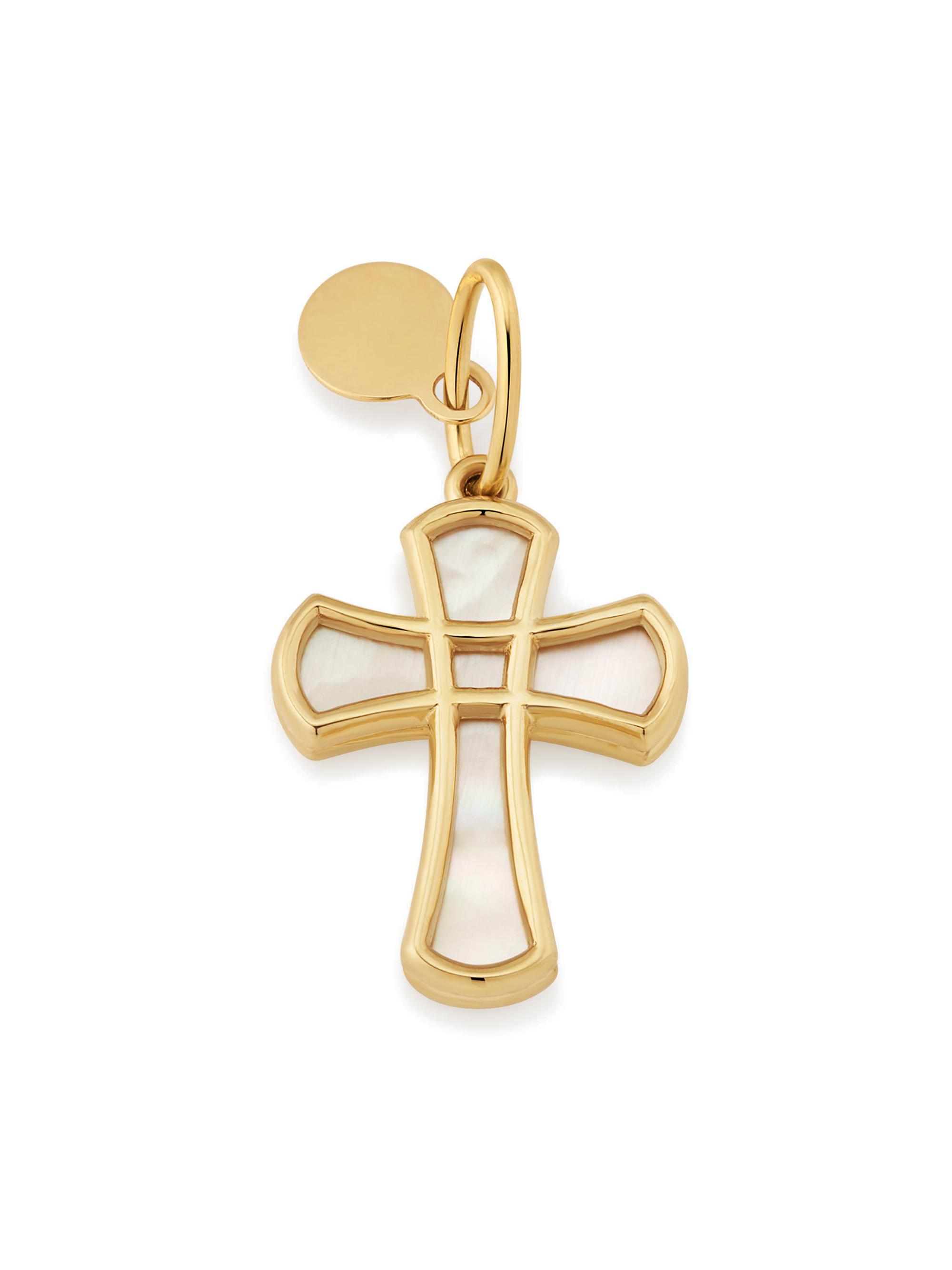 Oradina Women's 14K Yellow Gold Bless Me Cross Pendant Charm - Gold