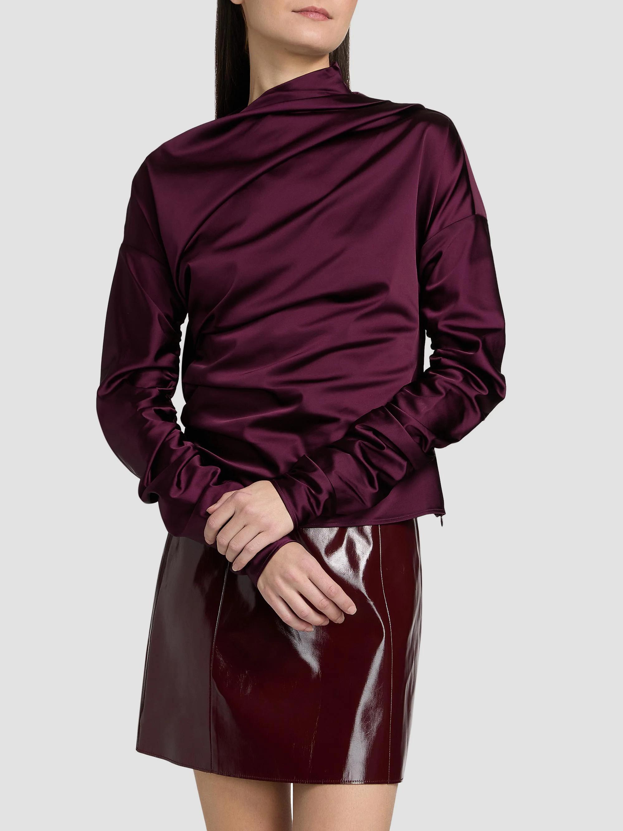 Ganni Technical Stretch Satin Ruched Top | Saks Fifth Avenue