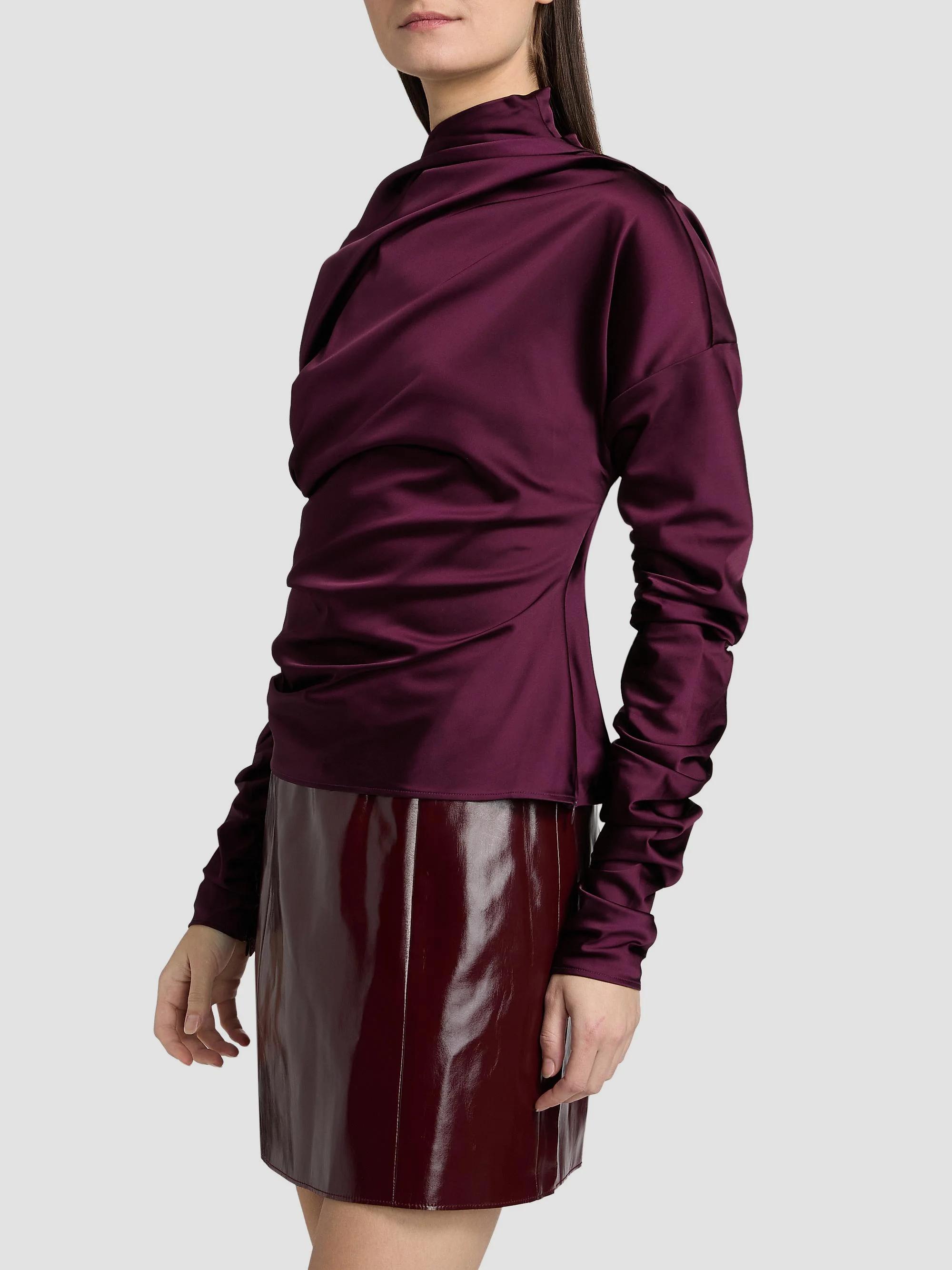 Ganni Technical Stretch Satin Ruched Top | Saks Fifth Avenue