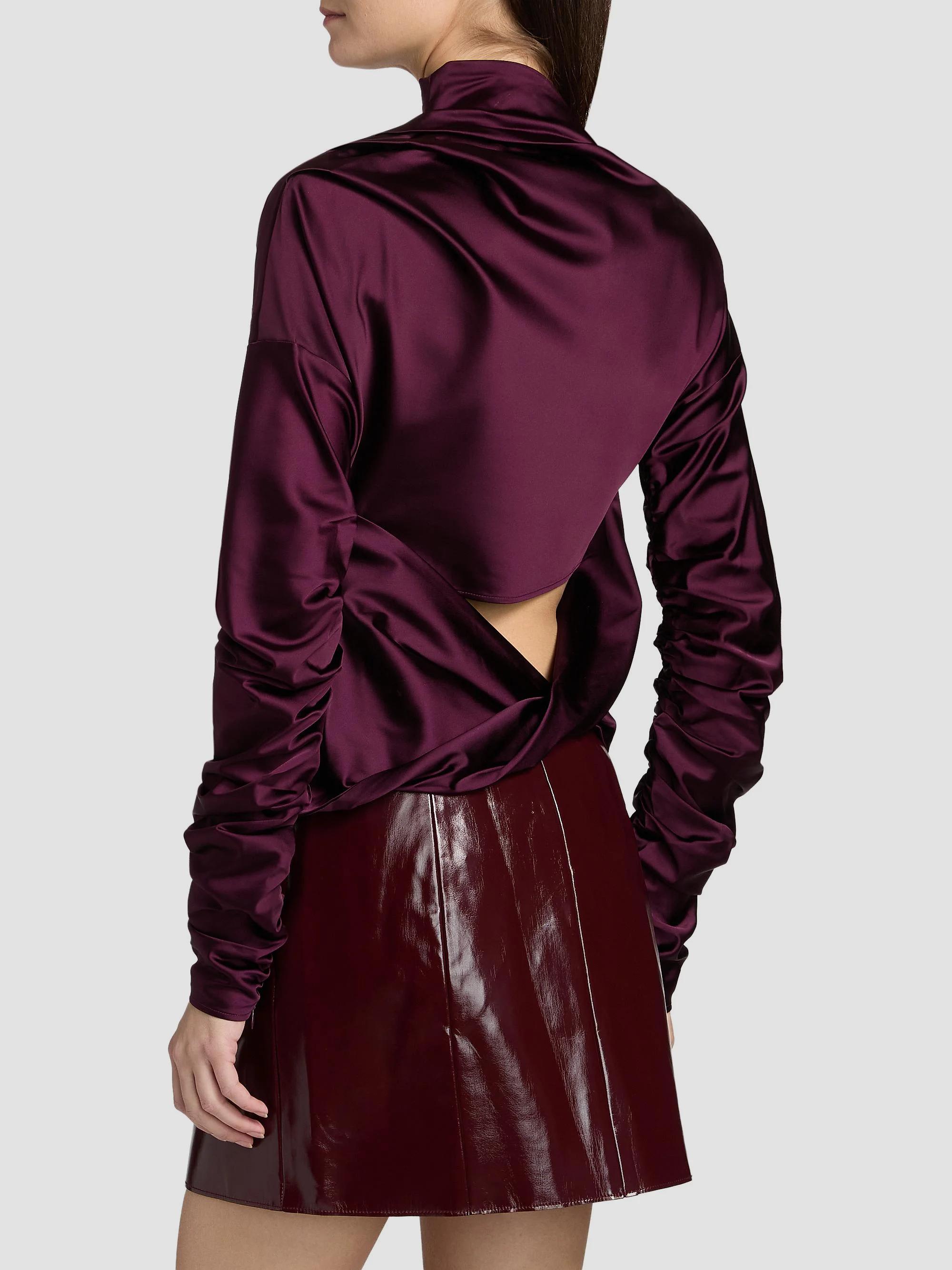 Ganni Technical Stretch Satin Ruched Top | Saks Fifth Avenue