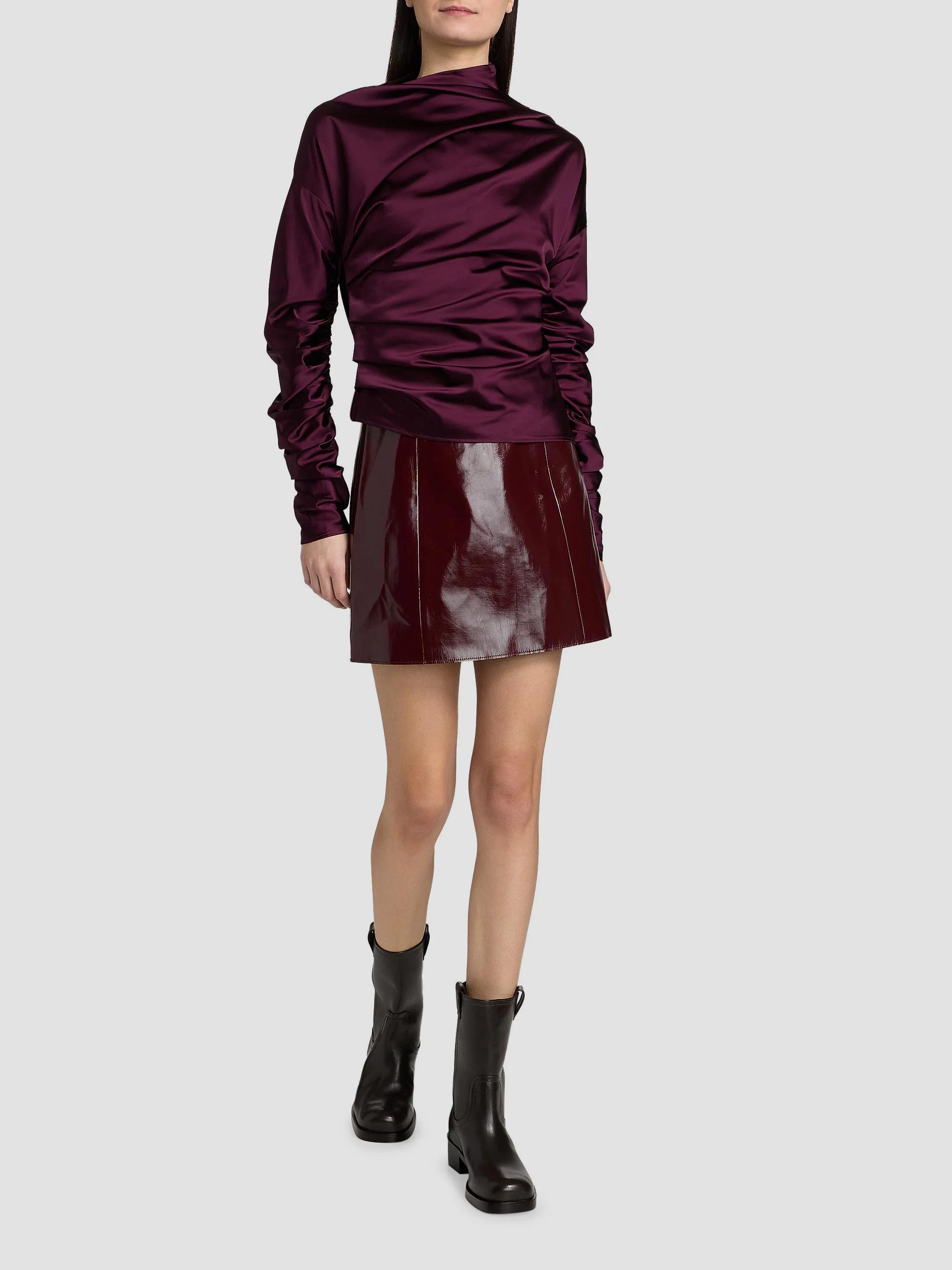 Ganni Technical Stretch Satin Ruched Top | Saks Fifth Avenue