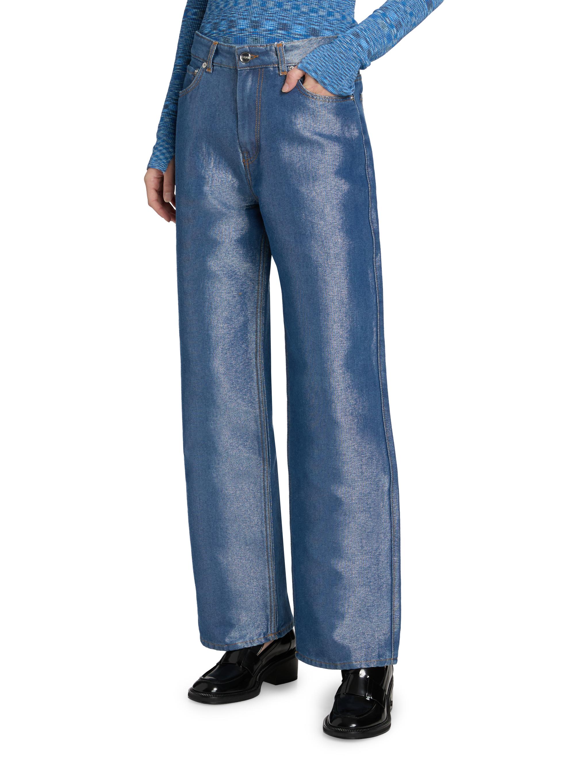 Ganni Izey Shiny Weft Denim Jeans | Saks Fifth Avenue