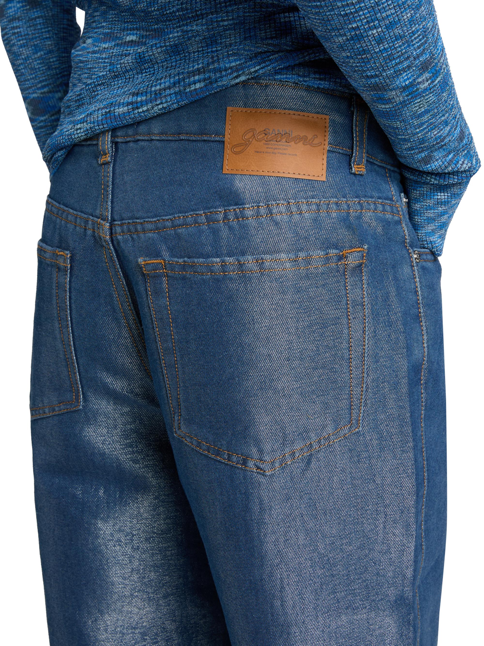 Ganni Izey Shiny Weft Denim Jeans | Saks Fifth Avenue