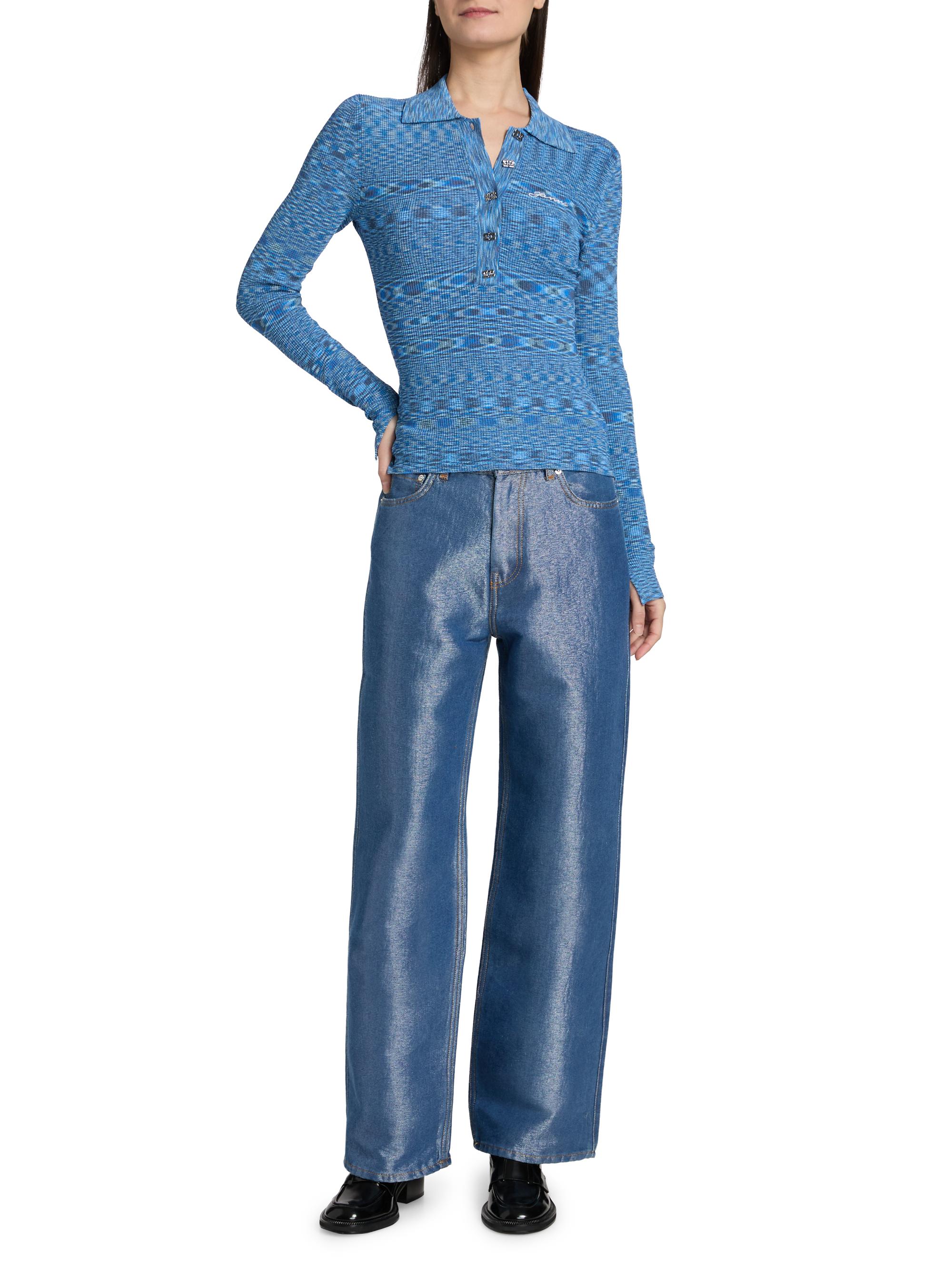 Ganni Izey Shiny Weft Denim Jeans | Saks Fifth Avenue