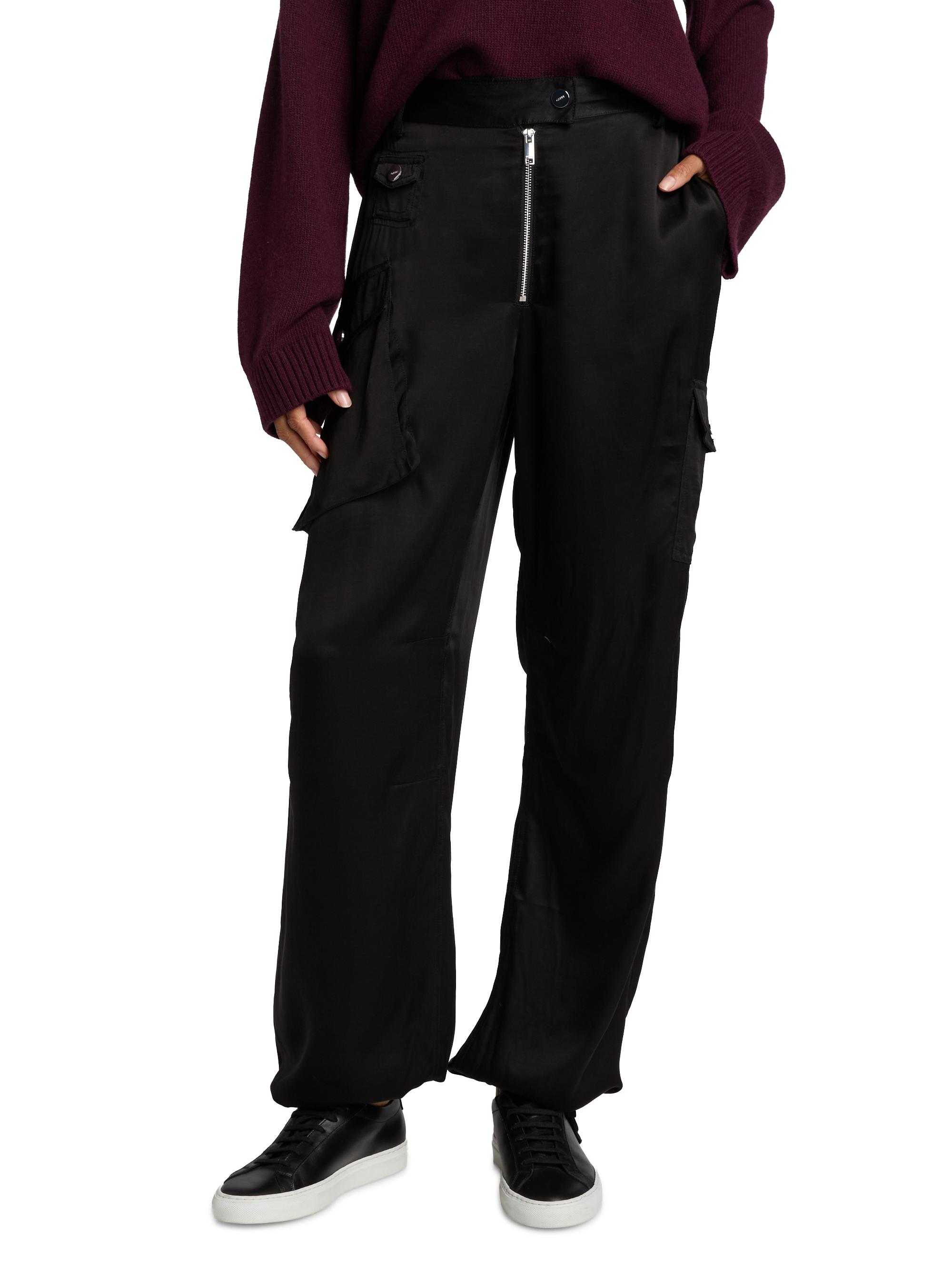 Washed Satin Cargo Pants